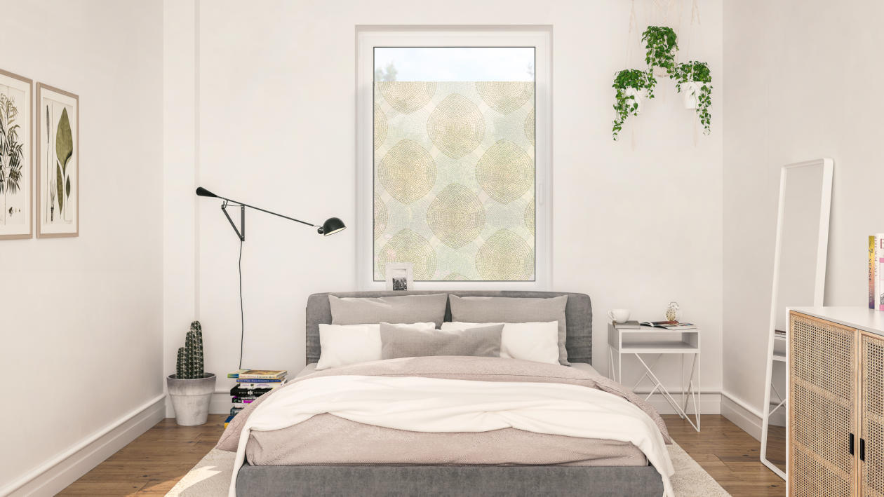 Sonnenschutz, Motiv, Druck, Print, Boho-Drop-India, Design Fensterfolie mit Motiv Boho Drop India, SKF.JS.050.050.1017, Lichtblick