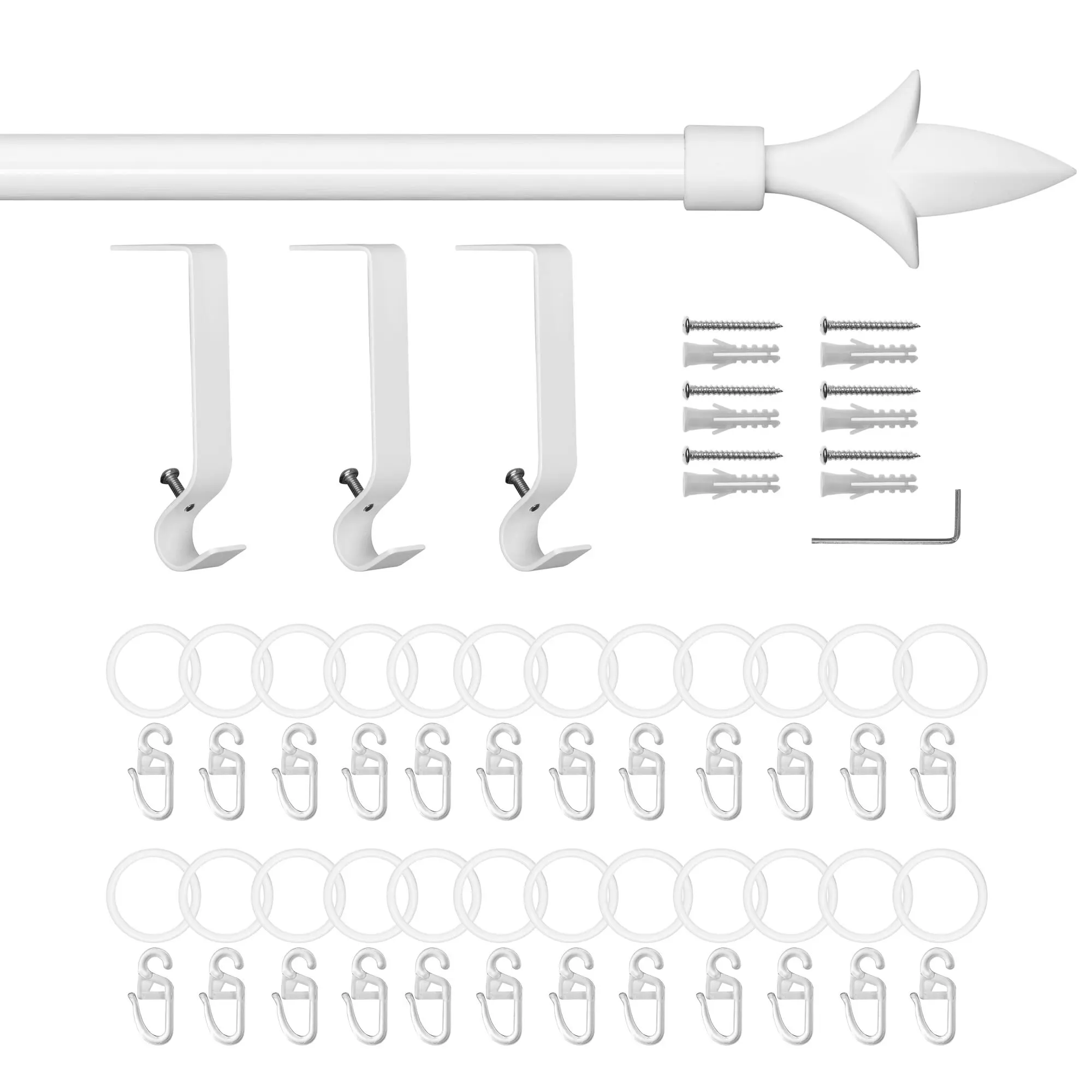 Gardinenstange Lilie, 16 mm, ausziehbar