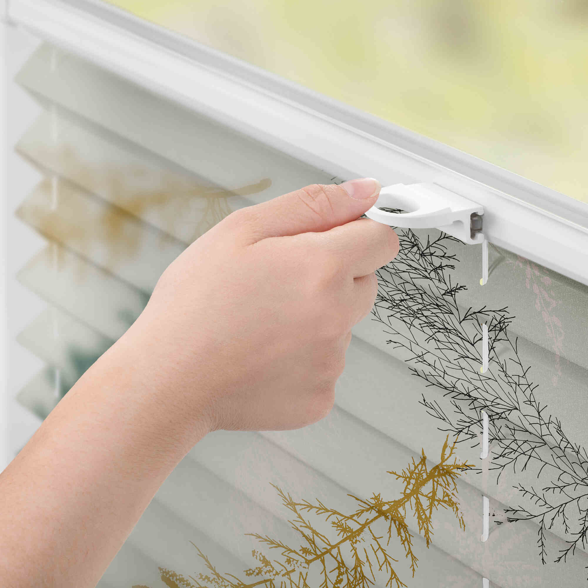 Design Plissee mit Motiv Fir Branches Design Plissee mit Motiv Fir Branches