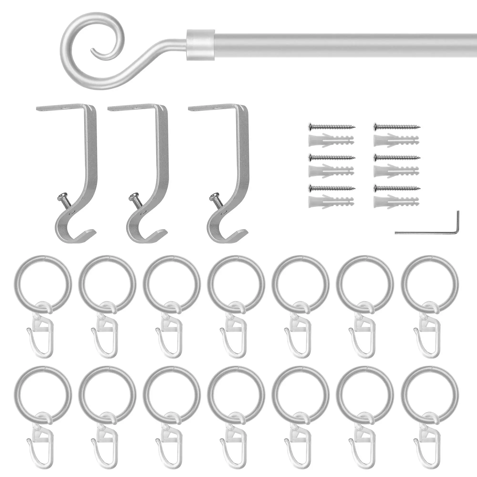 Gardinenstange Kringel, 16 mm, ausziehbar