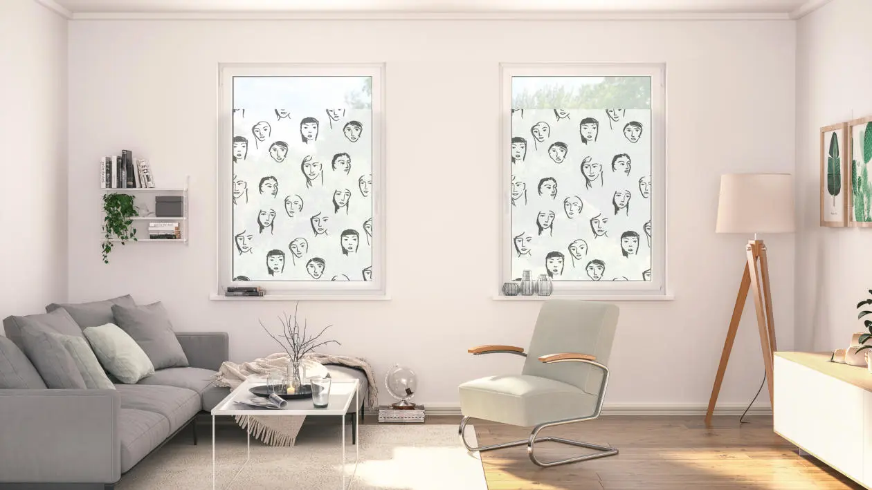 Design Fensterfolie mit Motiv Faces