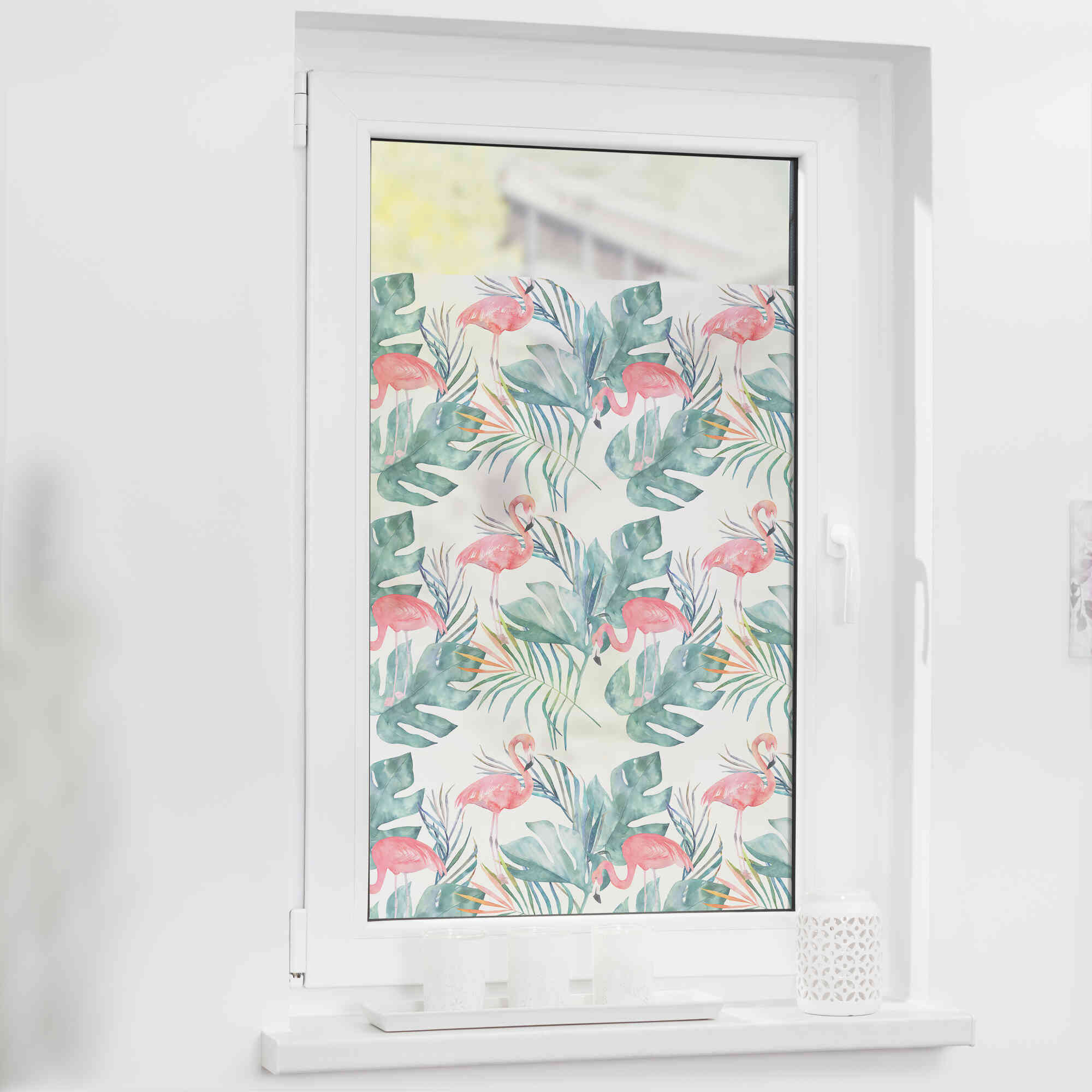 Fensterfolie mit Motiv Flamingo Fensterfolie mit Motiv Flamingo