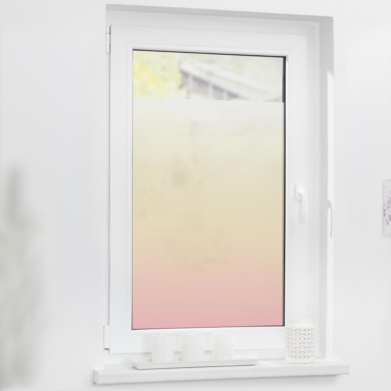 Fensterfolie mit Motiv Ombre Rosa Fensterfolie mit Motiv Ombre Rosa