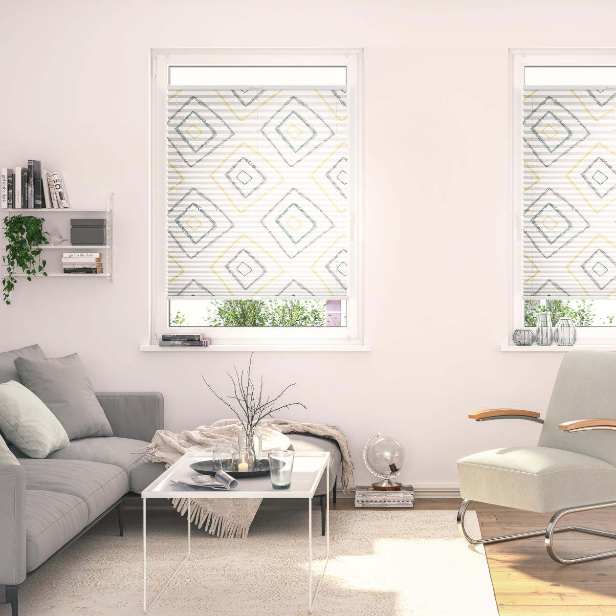 Design Plissee mit Motiv Boho Rectangle Design Plissee mit Motiv Boho Rectangle