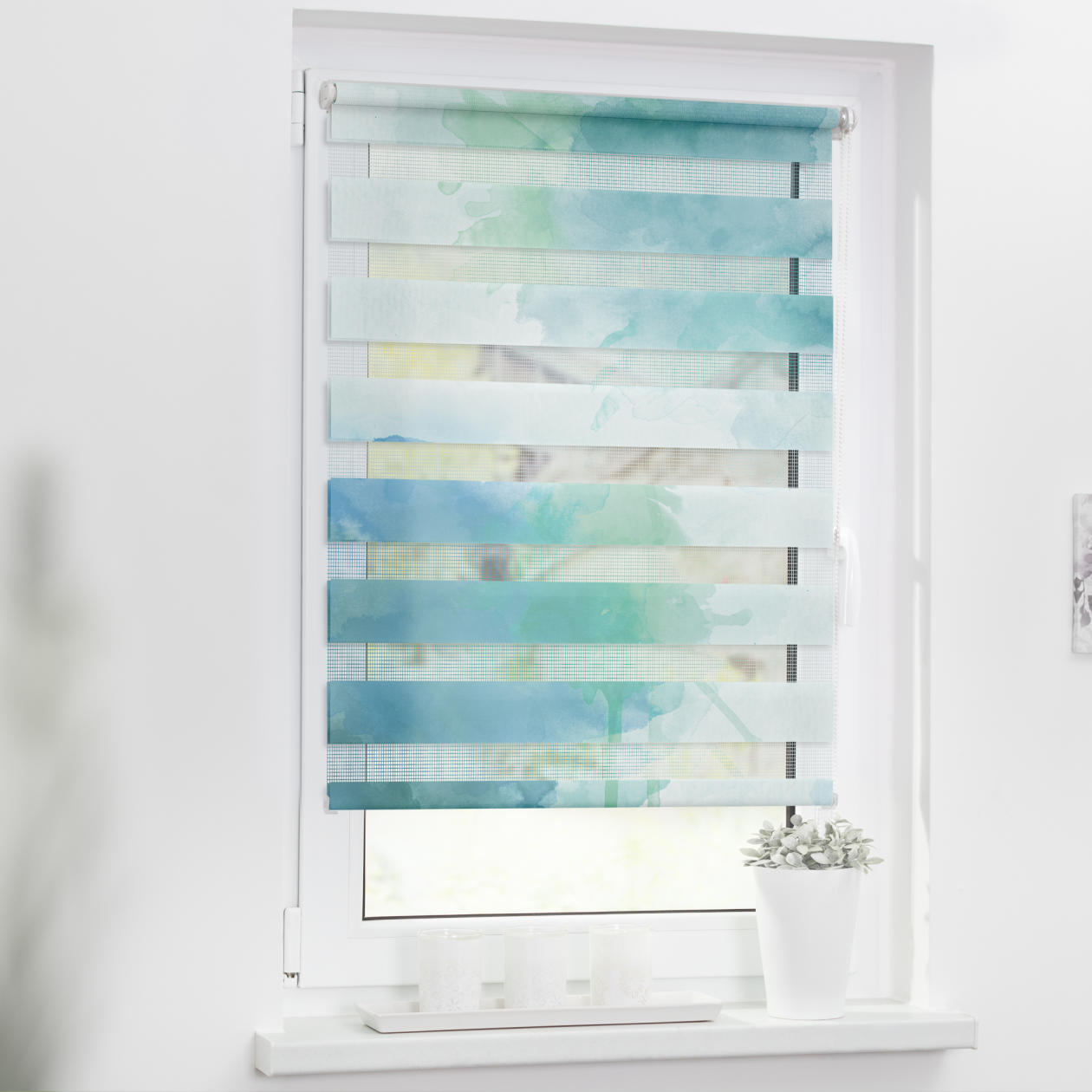 Doppelrollo mit Motiv Aquarell Doppelrollo mit Motiv Aquarell