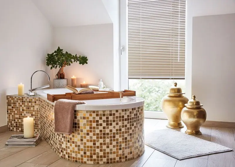 Jalousie zum Klemmen und Bohren für bodentiefe Fenster und Fenster im Bad