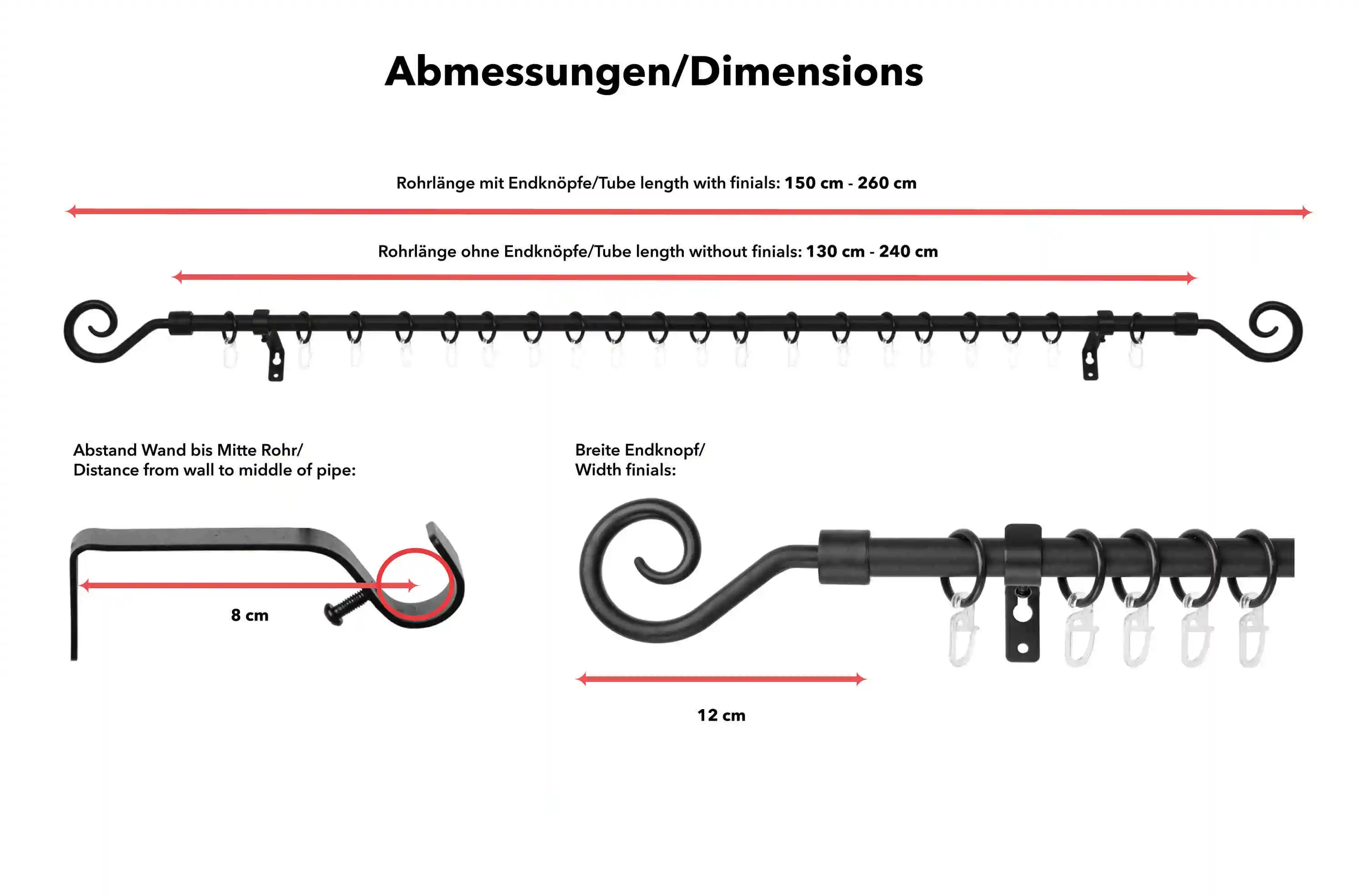 Gardinenstange Kringel