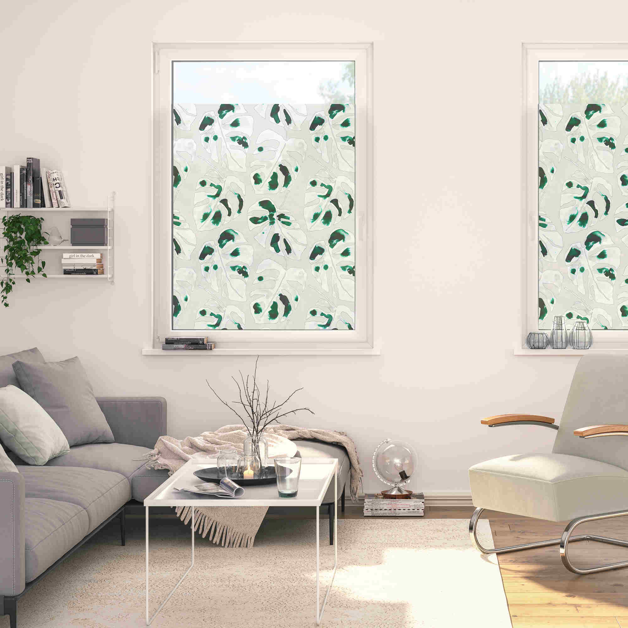 Design Fensterfolie mit Motiv Monstera Design Fensterfolie mit Motiv Monstera