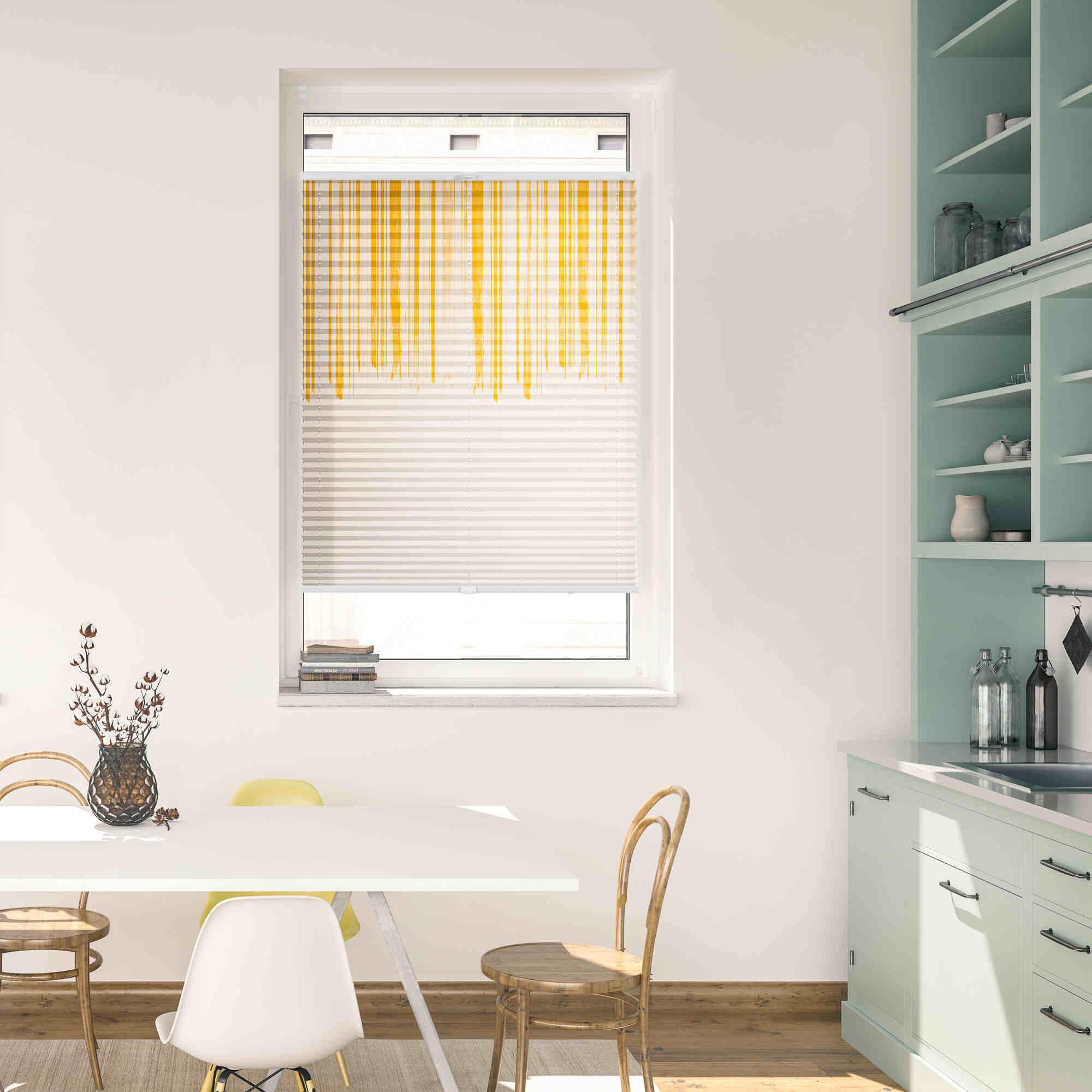 Design Plissee mit Motiv Flowing Honey Design Plissee mit Motiv Flowing Honey