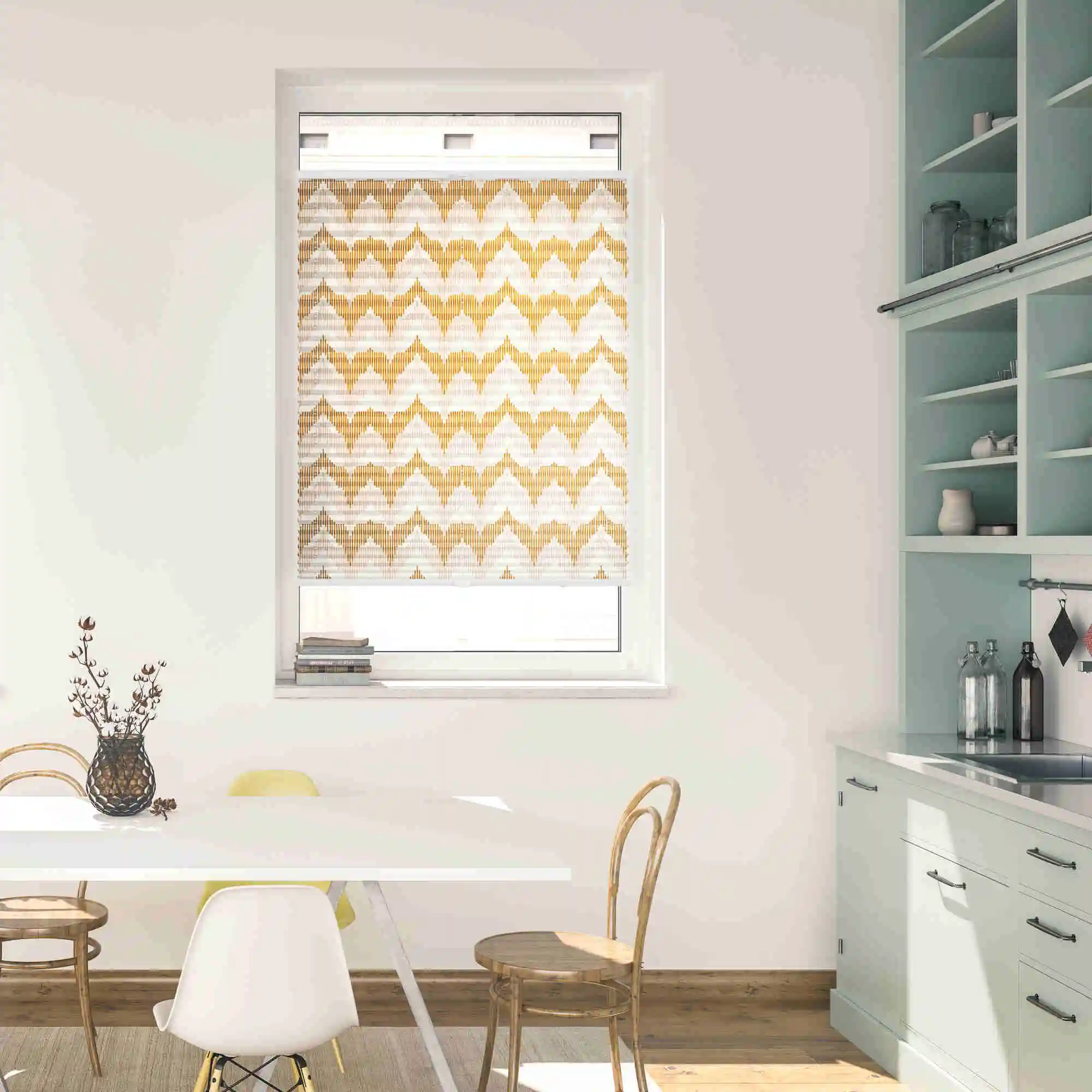 Design Plissee mit Motiv Boho Zig Zag