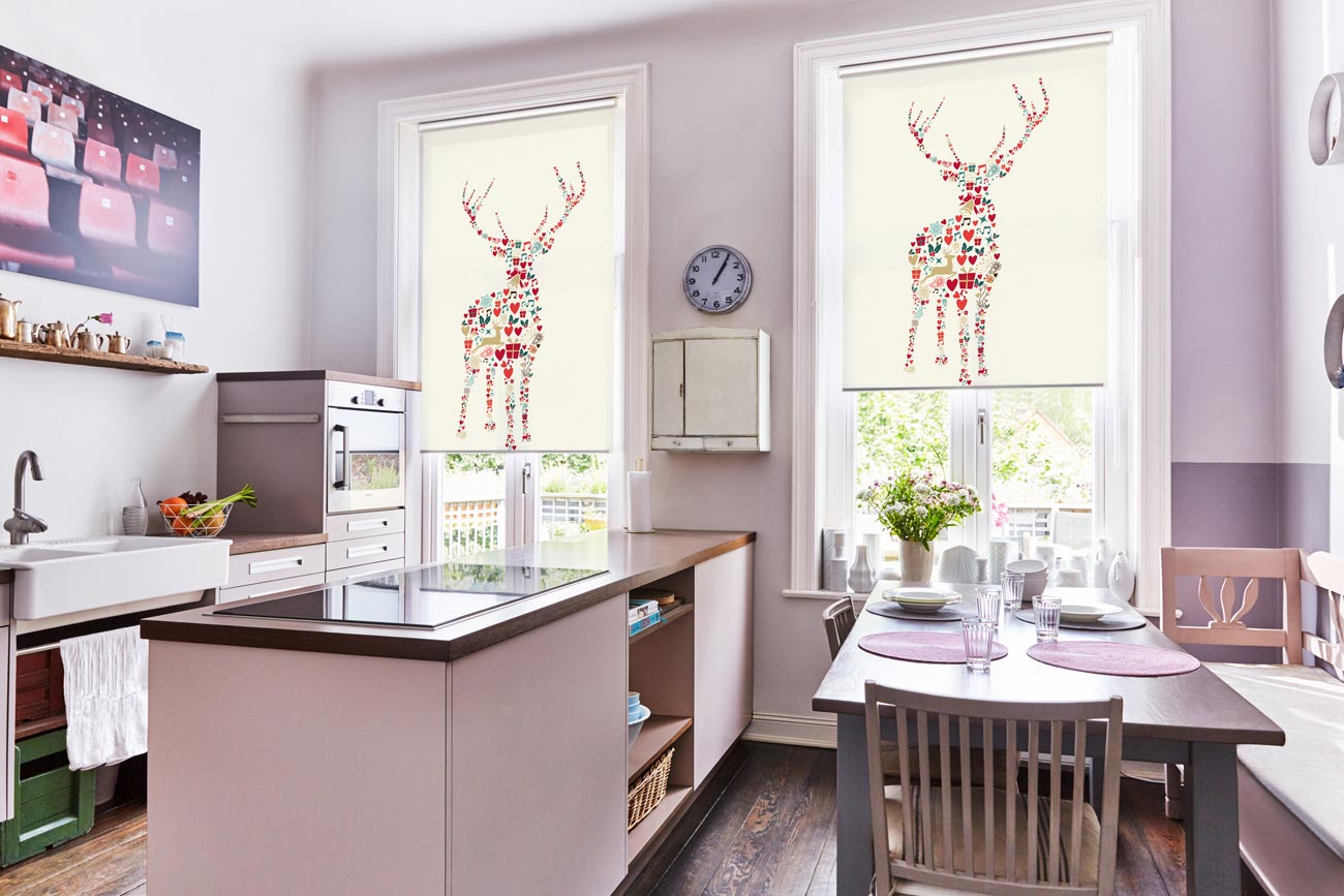 Rollo mit Weihnachtsmotiv Hirsch Rollo mit Weihnachtsmotiv Hirsch
