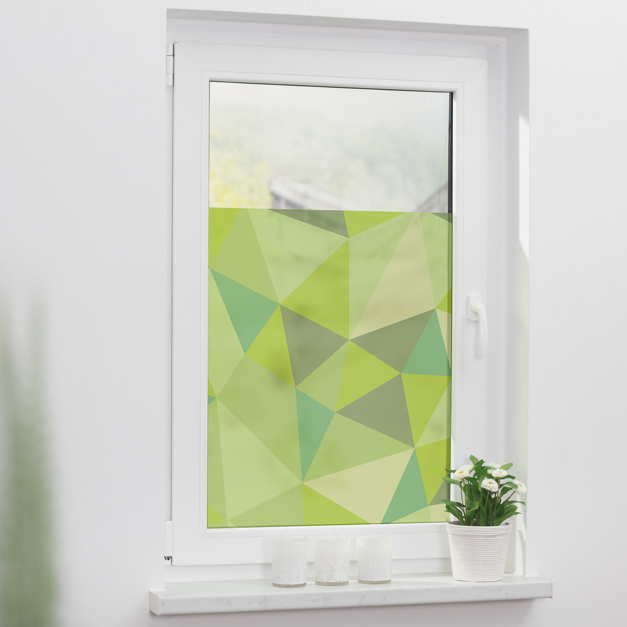 Fensterfolie mit Motiv Pattern Dreiecke Fensterfolie mit Motiv Pattern Dreiecke