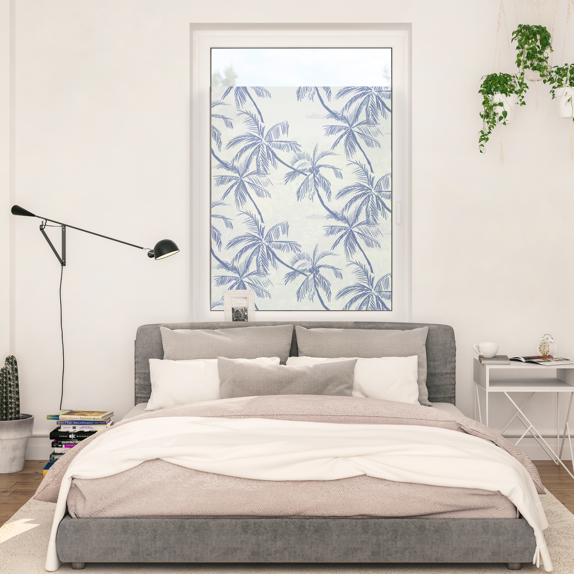 Design Fensterfolie mit Motiv Blueprint Palms