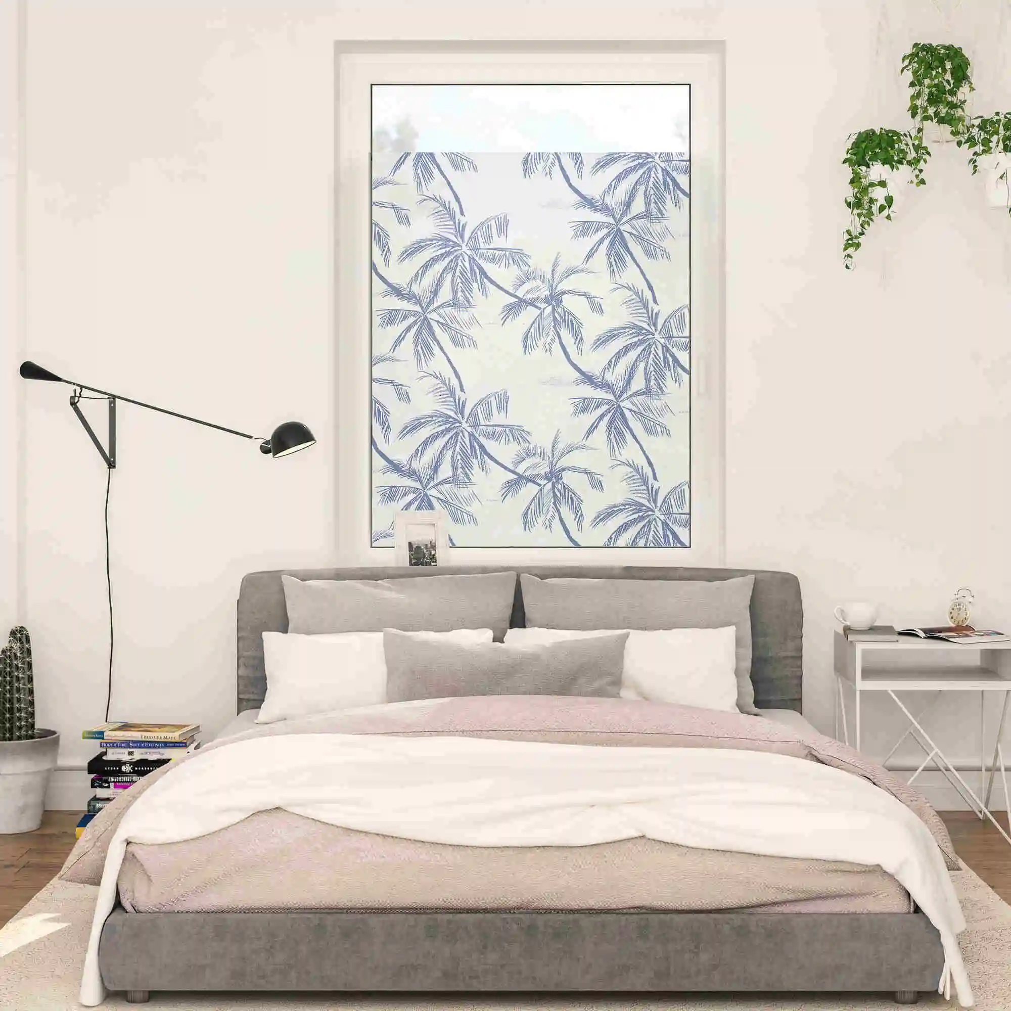 Design Fensterfolie mit Motiv Blueprint Palms