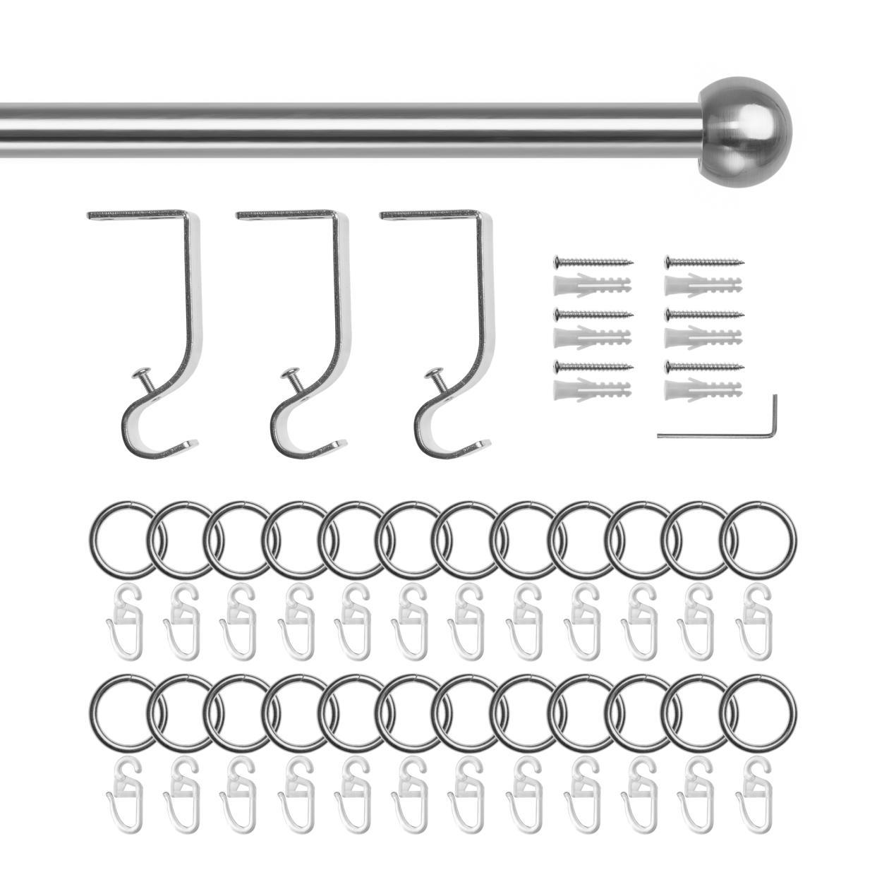 Gardinenstange Vimmerby Kugel 20 mm, Edelstahl Optik Gardinenstange Vimmerby Kugel 20 mm, Edelstahl Optik