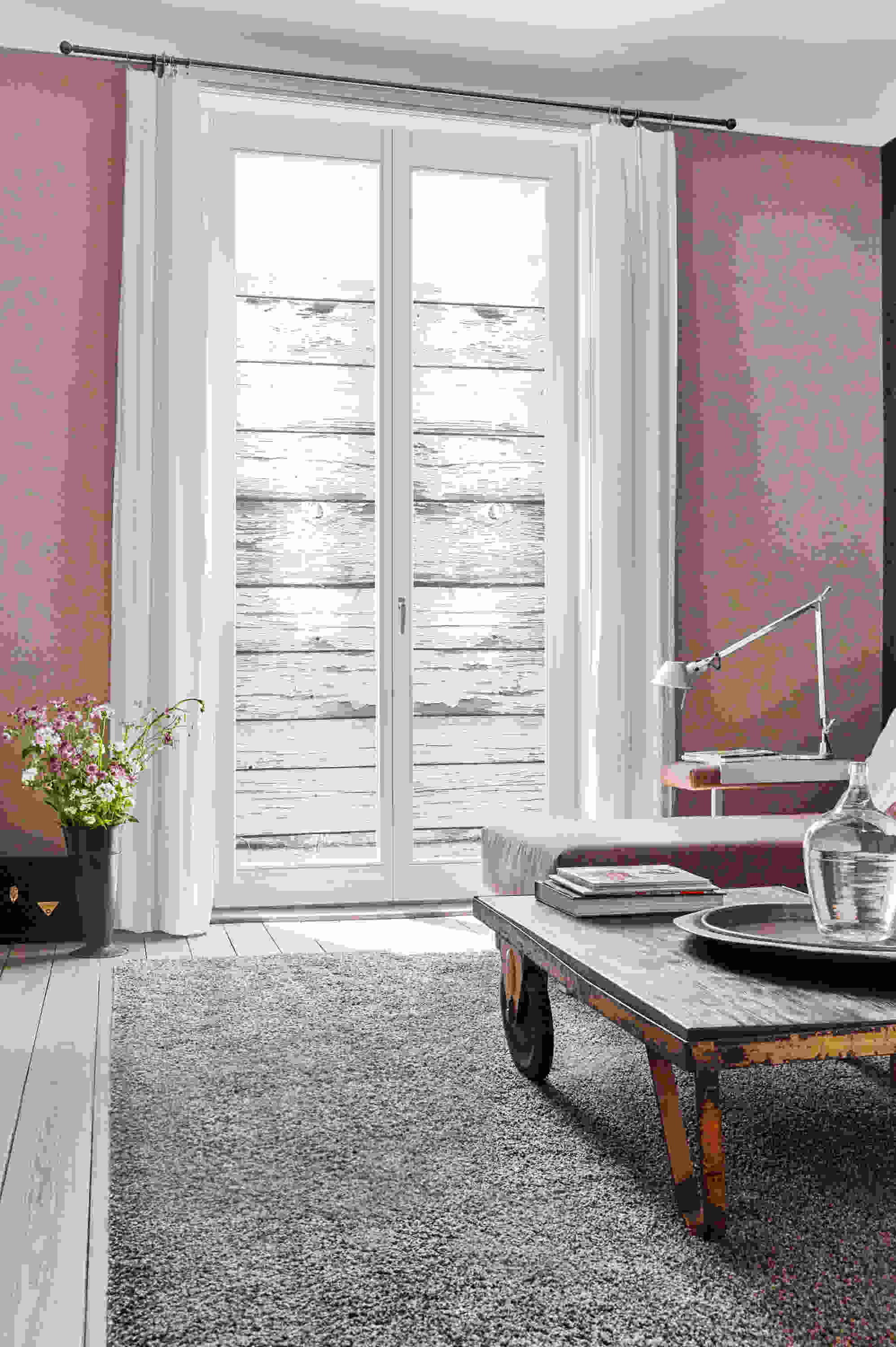 Fensterfolie mit Motiv Bretter Vintage