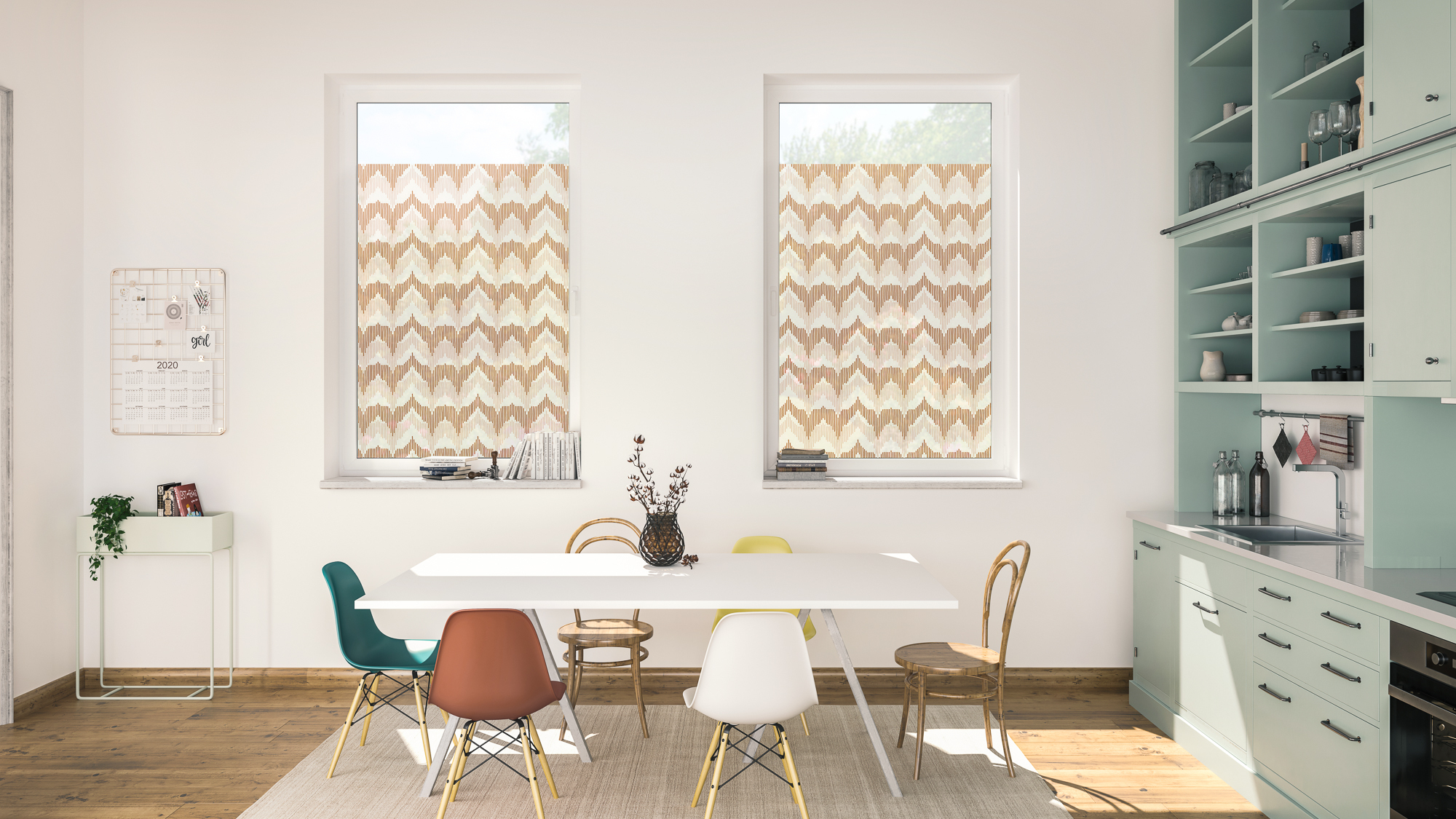 Design Fensterfolie mit Motiv Boho Zig Zag