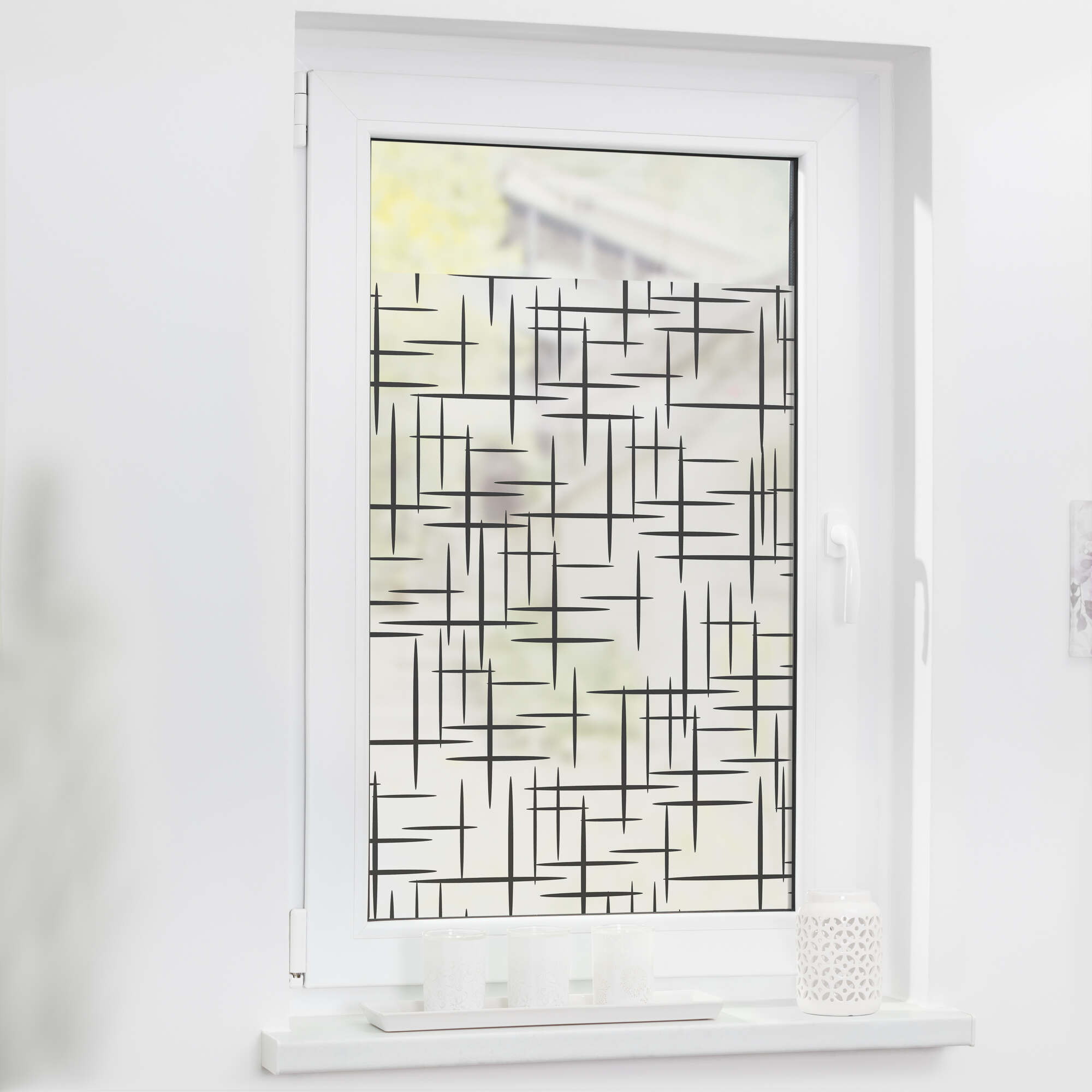 Fensterfolie mit Motiv Stars Schwarz Fensterfolie mit Motiv Stars Schwarz