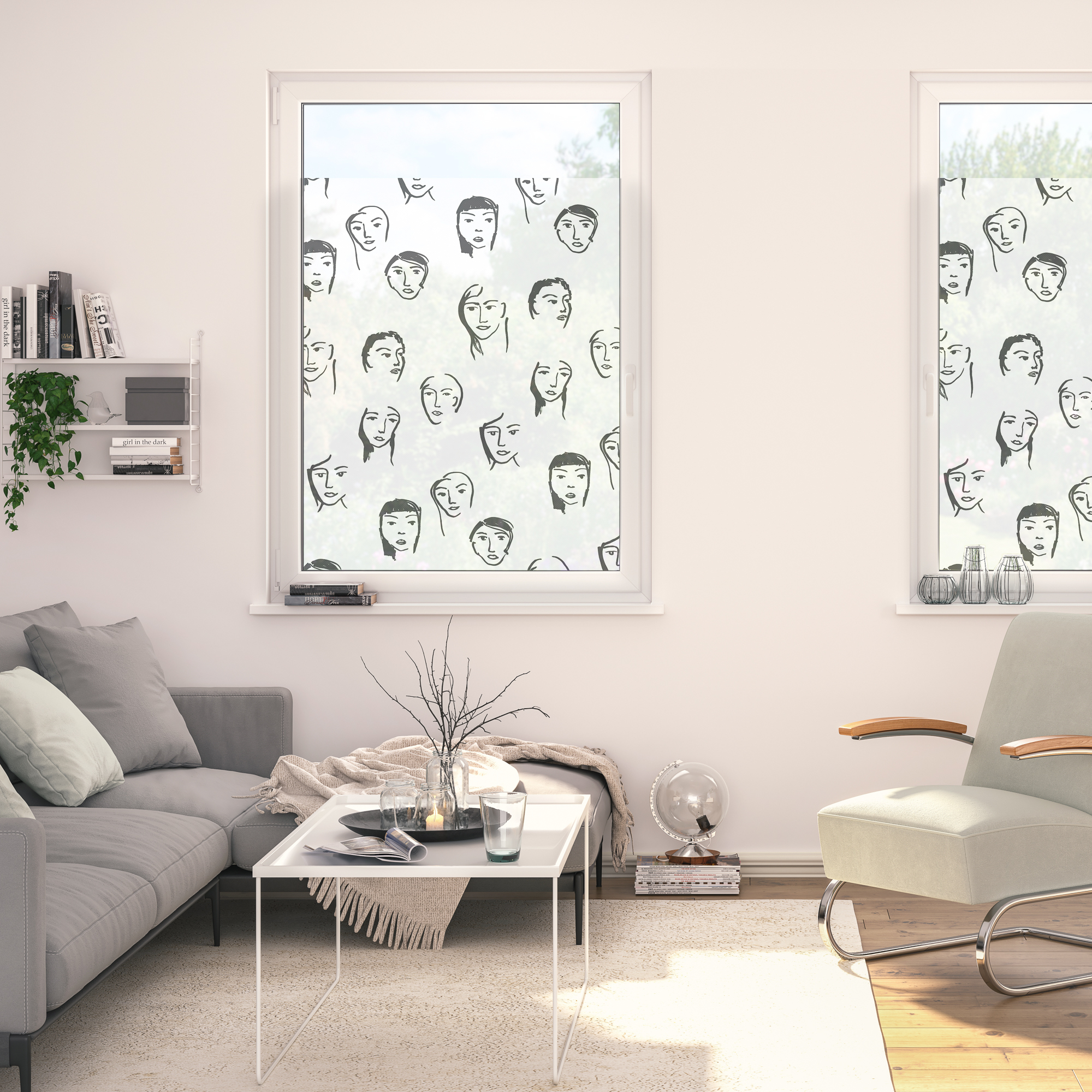 Design Fensterfolie mit Motiv Faces