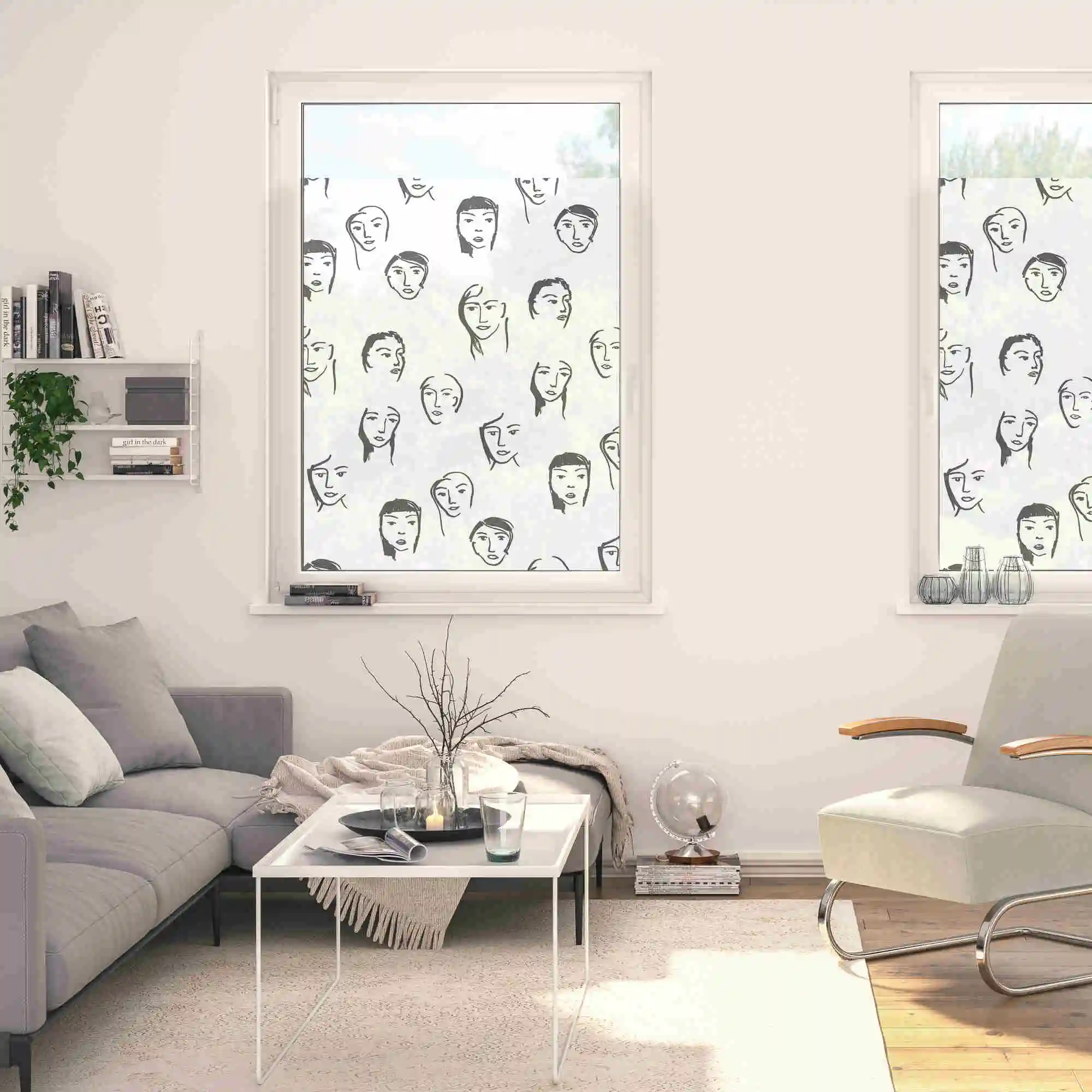 Design Fensterfolie mit Motiv Faces