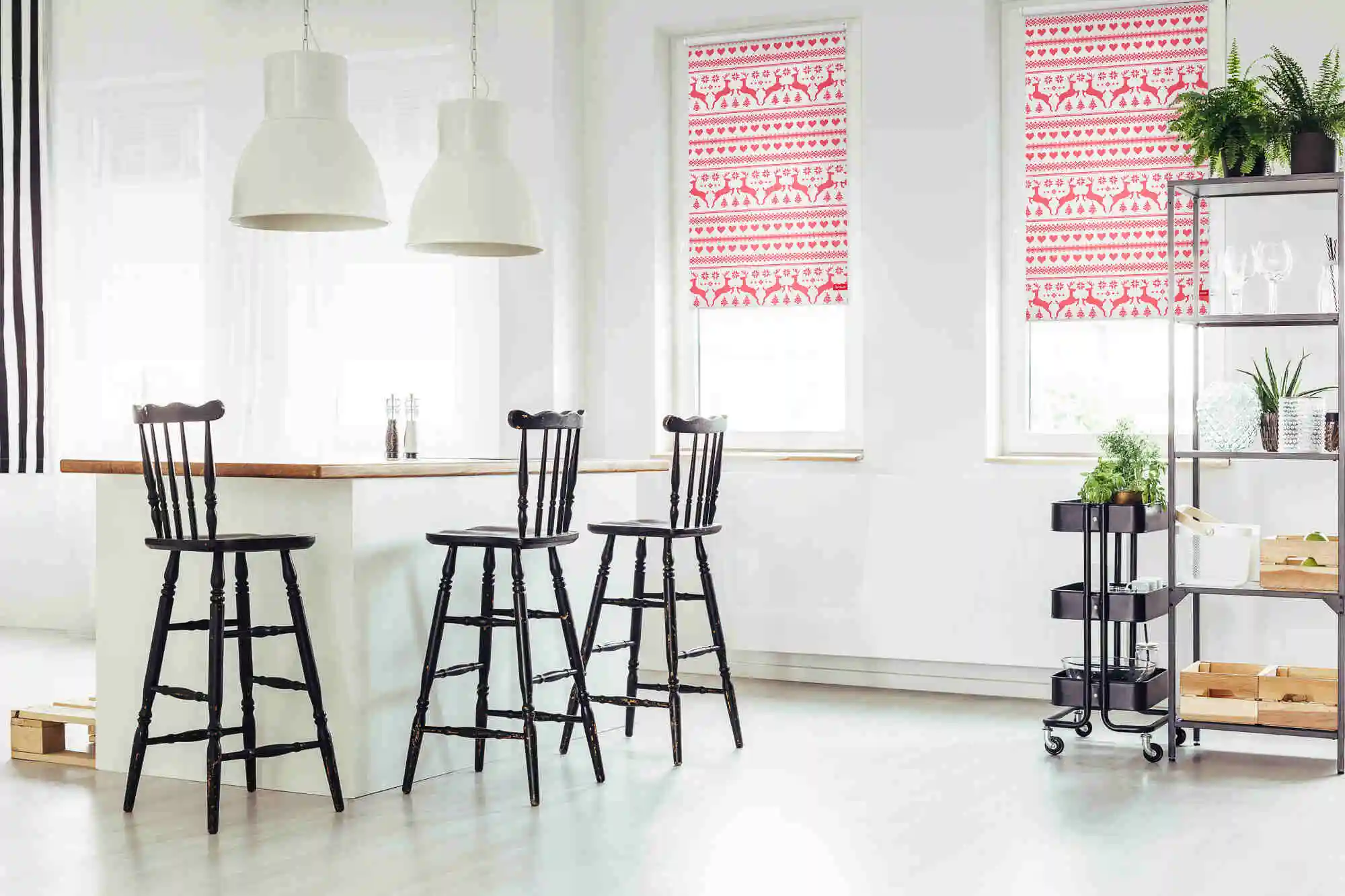 Rollo mit Weihnachtsmotiv Rentier