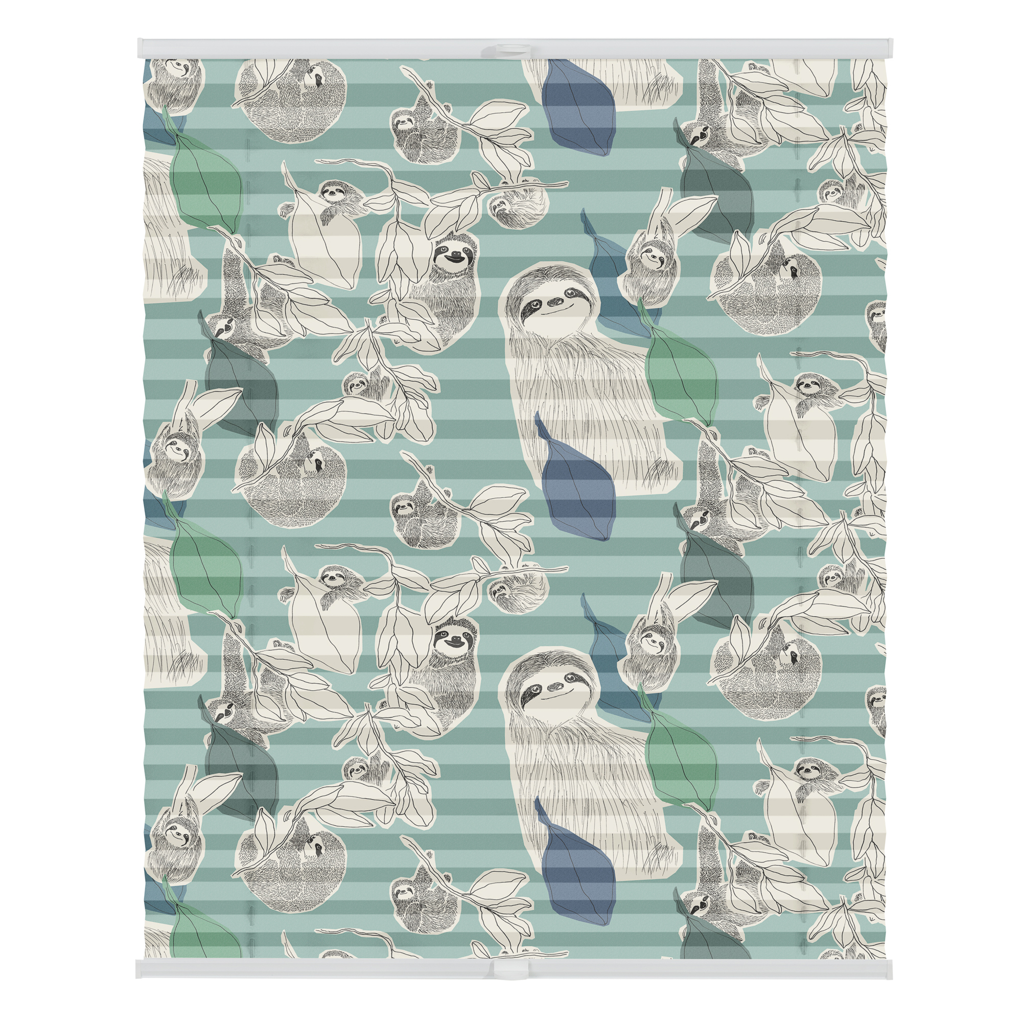 Design Plissee mit Motiv Sloths On Turquoise