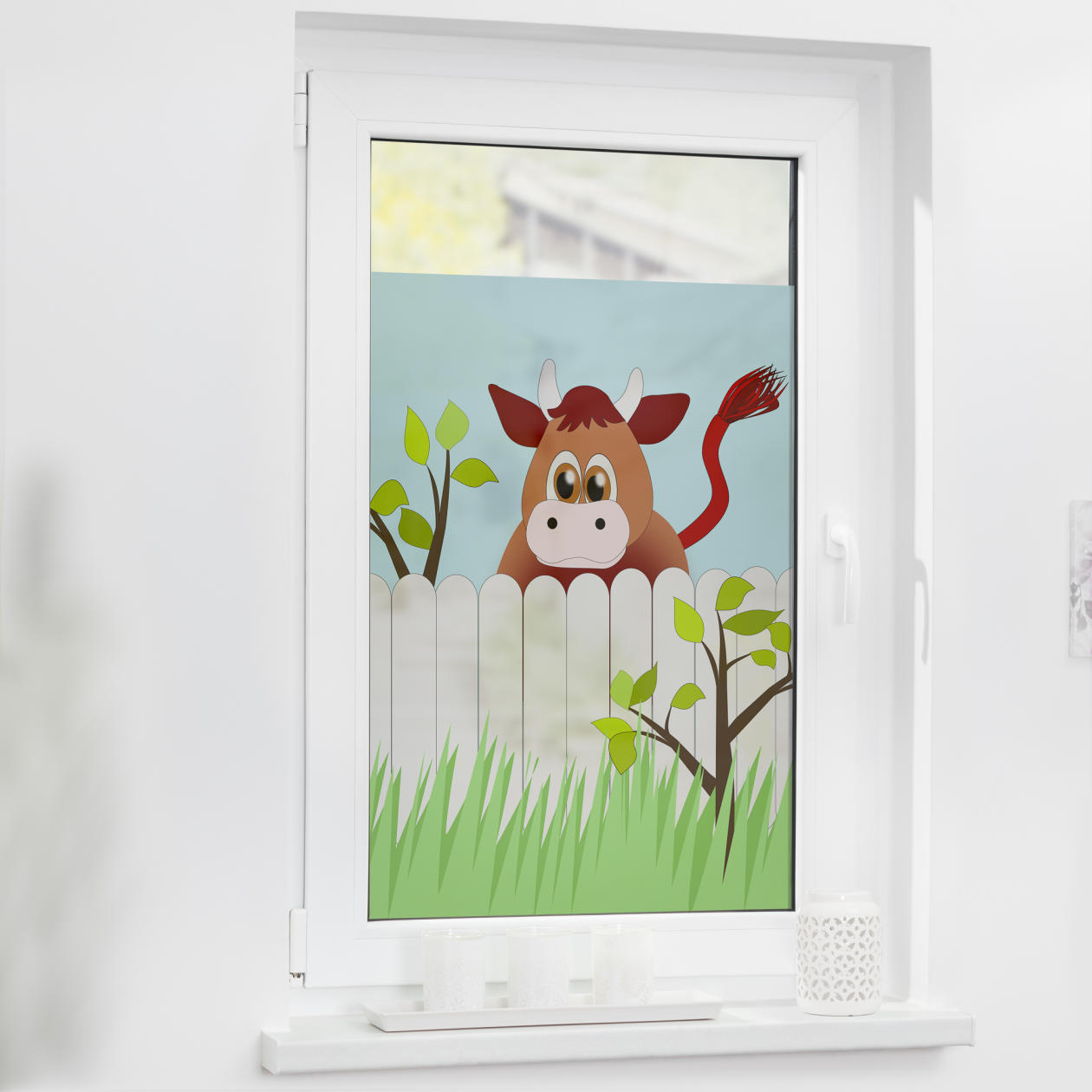 Fensterfolie mit Motiv Ochse Otto Fensterfolie mit Motiv Ochse Otto