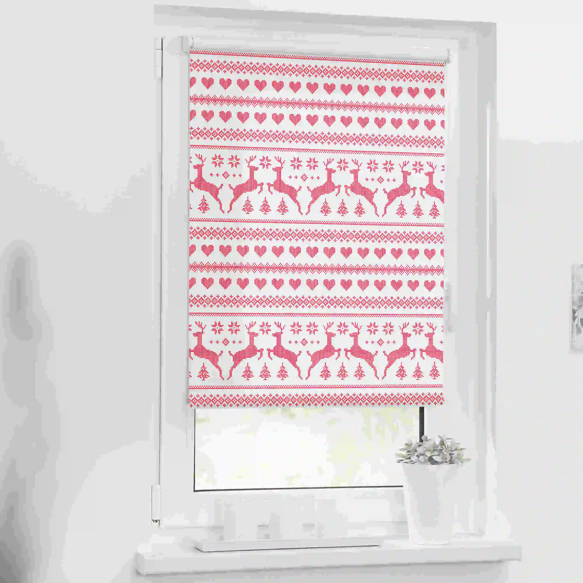 Rollo mit Weihnachtsmotiv Rentier