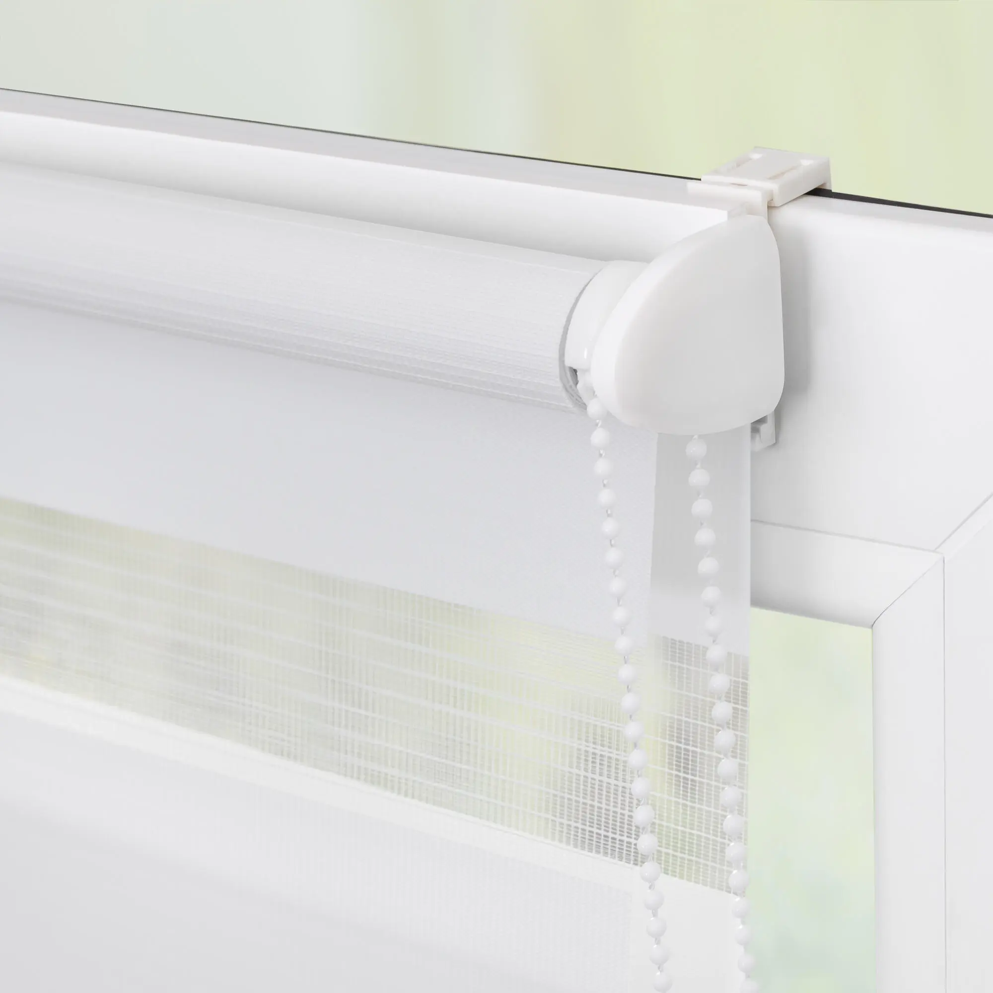 Doppelrollo mit Motiv Bretter Vintage Weiß