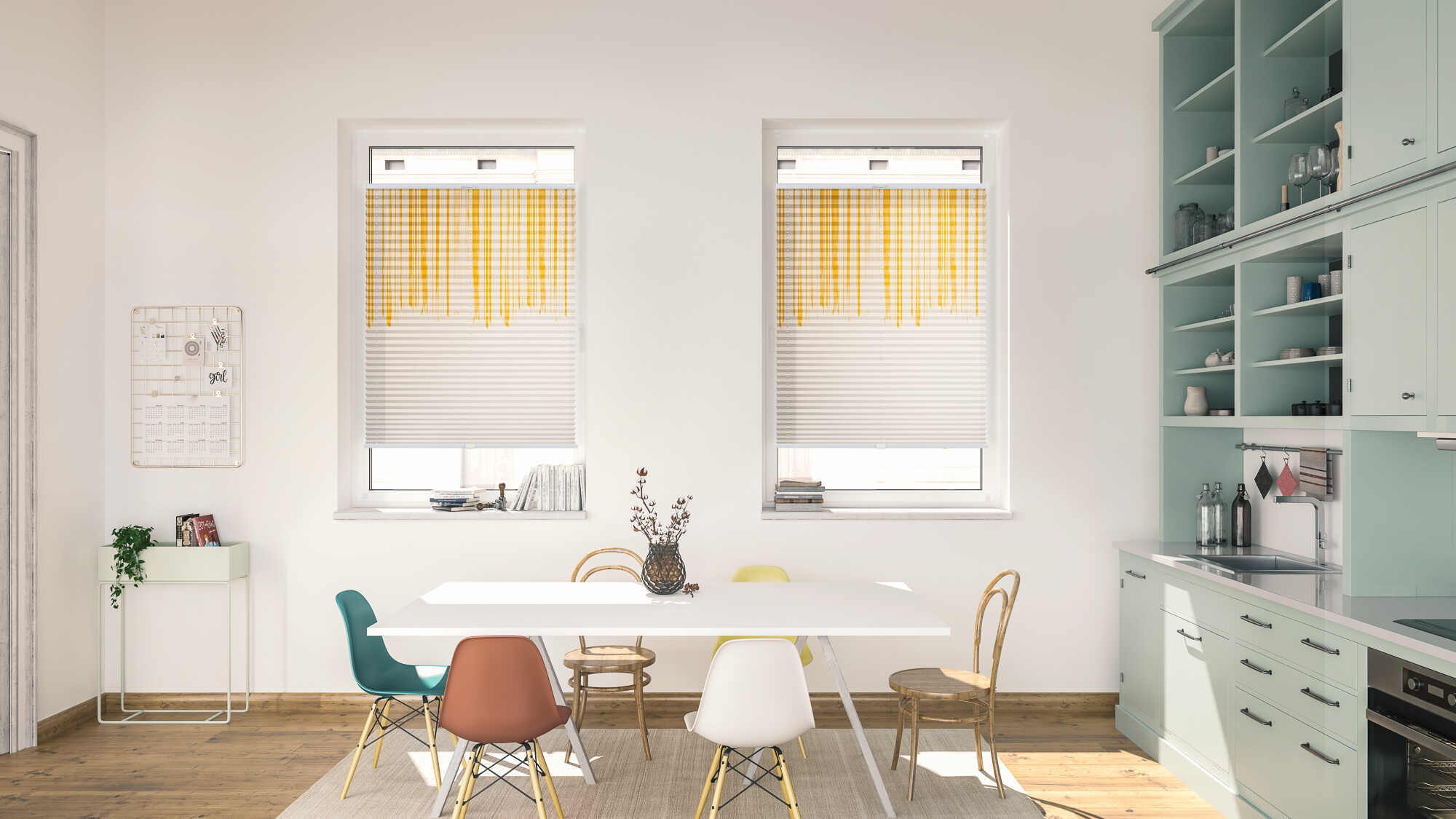 Design Plissee mit Motiv Flowing Honey Design Plissee mit Motiv Flowing Honey