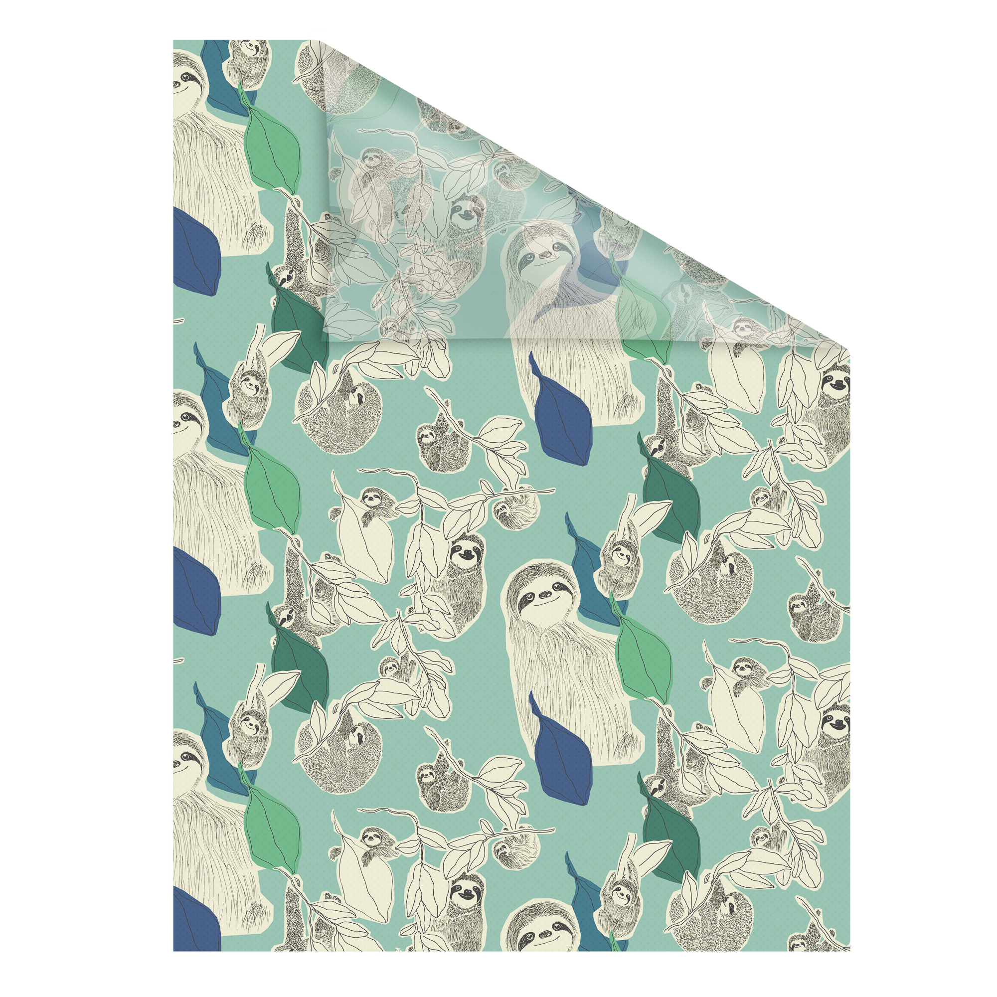 Design Fensterfolie mit Motiv Sloths On Turquoise