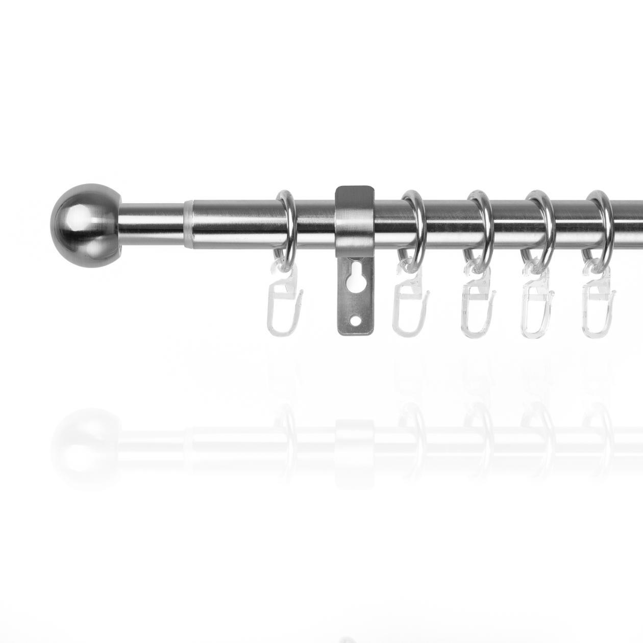 Gardinenstange Vimmerby Kugel 20 mm, Edelstahl Optik Gardinenstange Vimmerby Kugel 20 mm, Edelstahl Optik