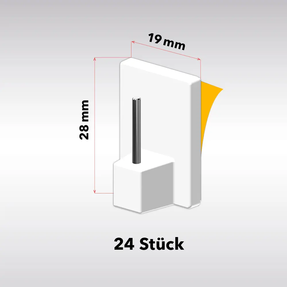 Klebehaken - Gardinenhaken 24 Stück | selbstklebend