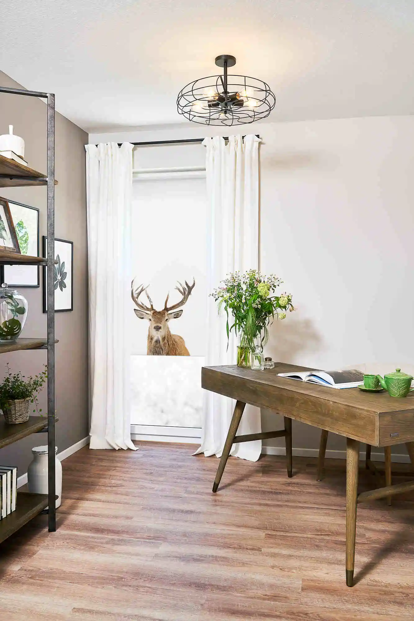 Rollo mit Weihnachtsmotiv Hirschfoto