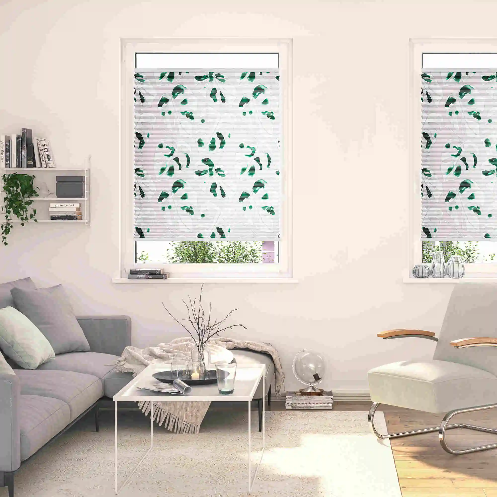 Design Plissee mit Motiv Monstera