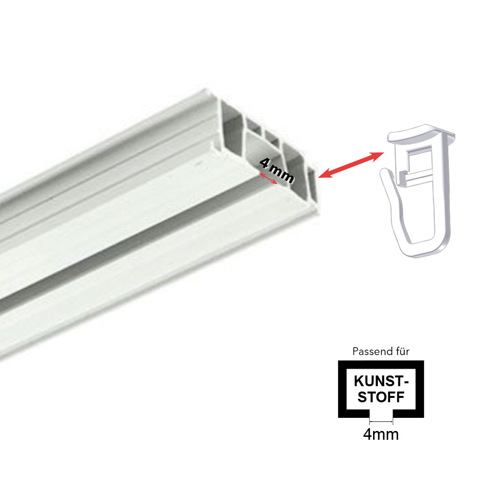 Faltengleiter für Gardinenschienen 120 Stück + 6 Feststeller | für 4 mm Einführöffnung