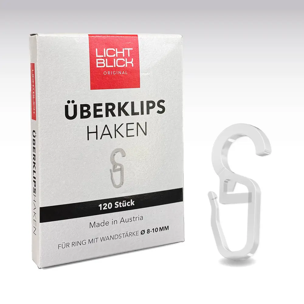 Überklipshaken für Gardinenringe 120 Stück | 8–10 mm Öse 