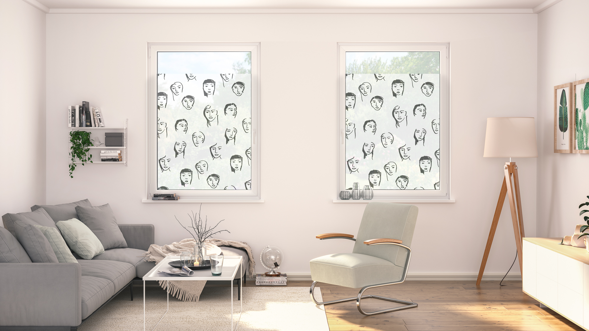 Design Fensterfolie mit Motiv Faces