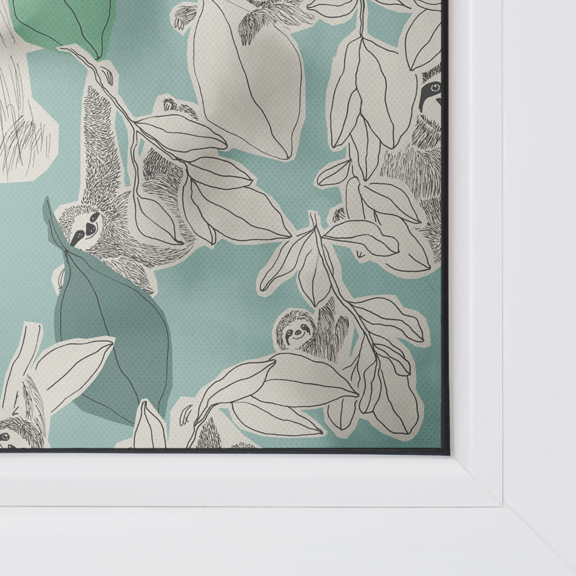 Design Fensterfolie mit Motiv Sloths On Turquoise