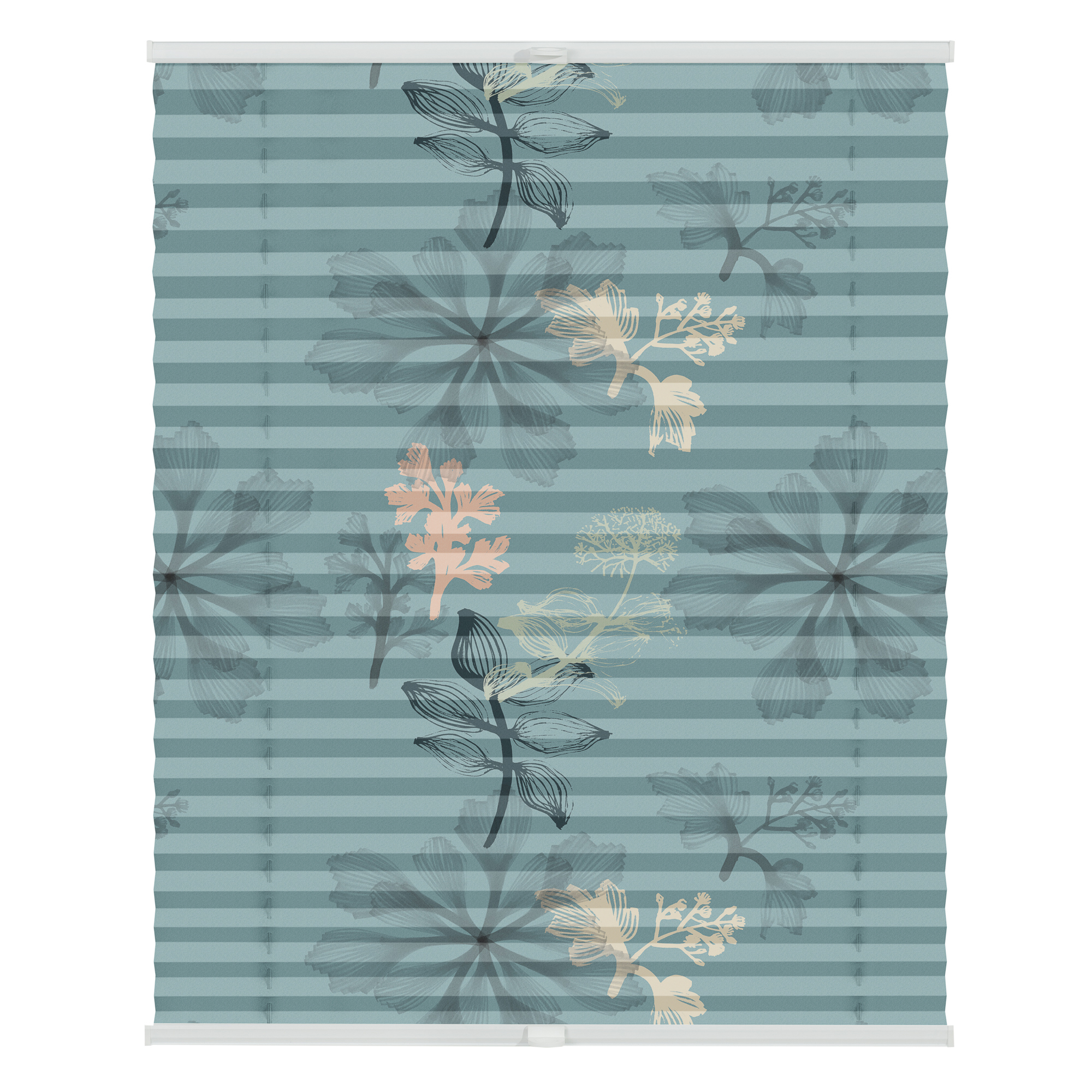 Design Plissee mit Motiv Aqua Floral