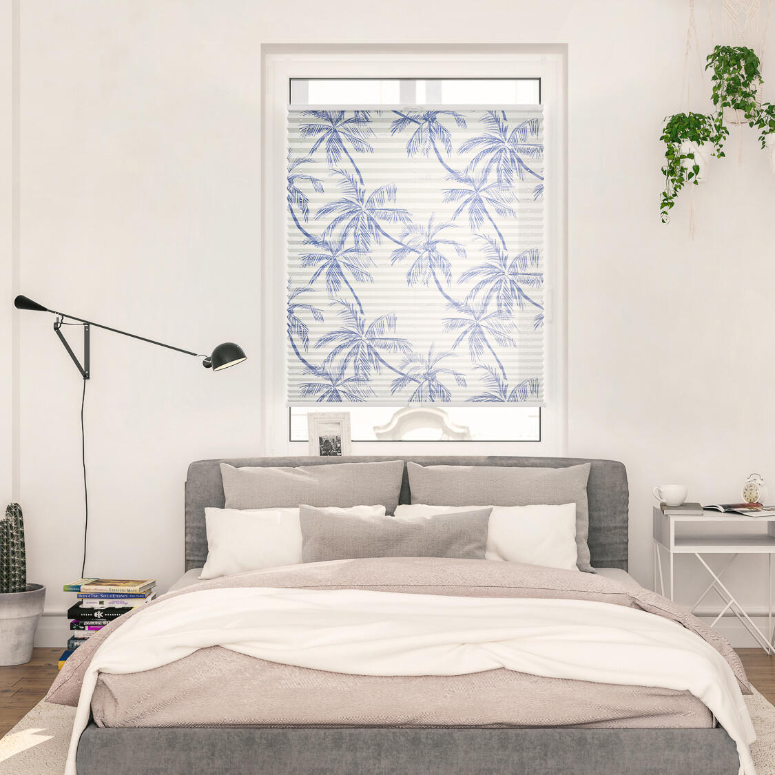 Design Plissee mit Motiv Blueprint Palms Design Plissee mit Motiv Blueprint Palms