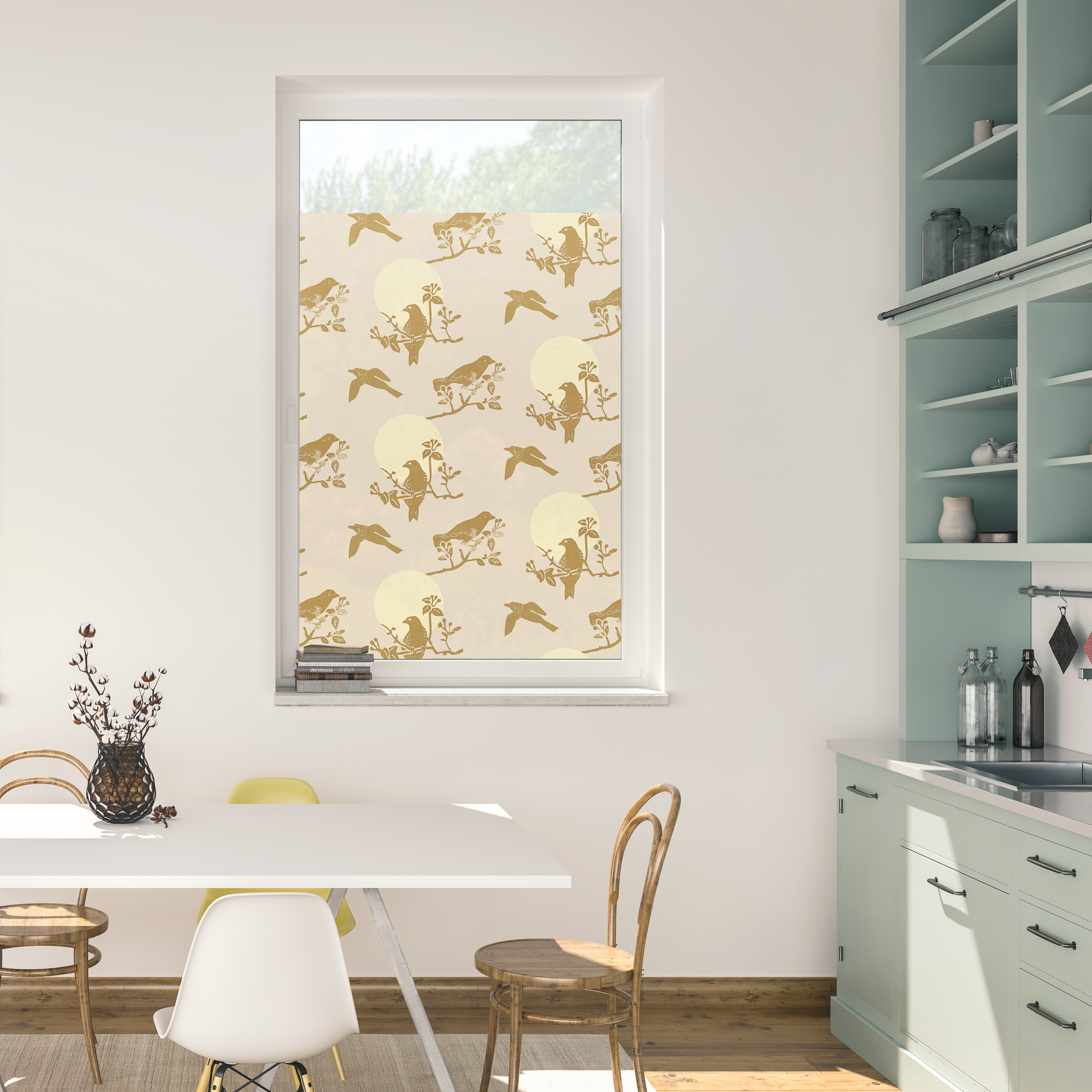 Design Fensterfolie mit Motiv Moon Birds