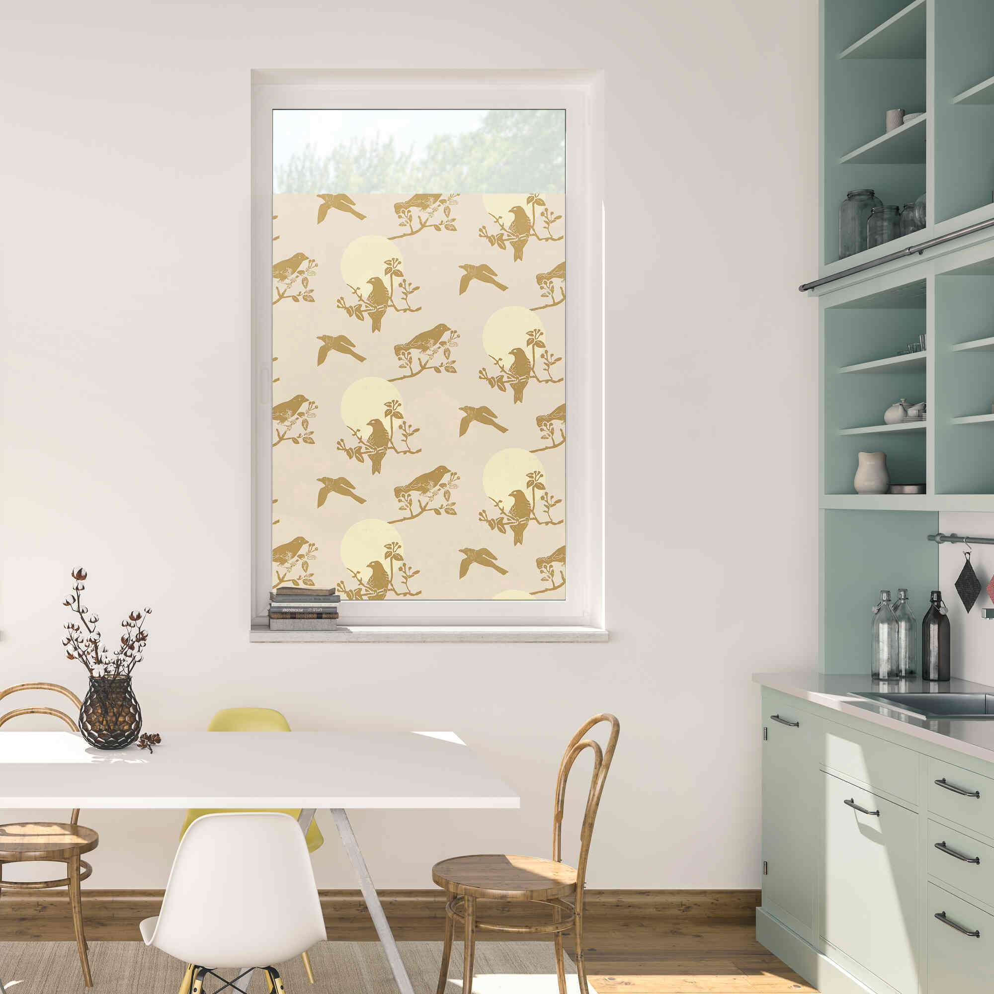 Design Fensterfolie mit Motiv Moon Birds Design Fensterfolie mit Motiv Moon Birds