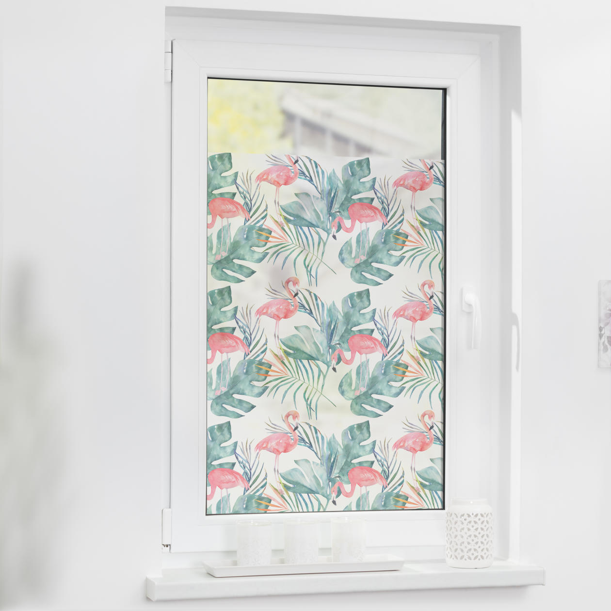 Sonnenschutz, Motiv, Druck, Print, Flamingo, Fensterfolie mit Motiv Flamingo, SKF.050.050.773, Lichtblick