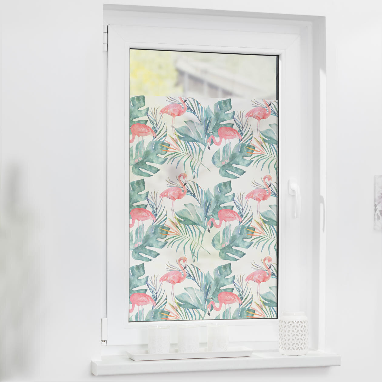 Fensterfolie mit Motiv Flamingo Fensterfolie mit Motiv Flamingo
