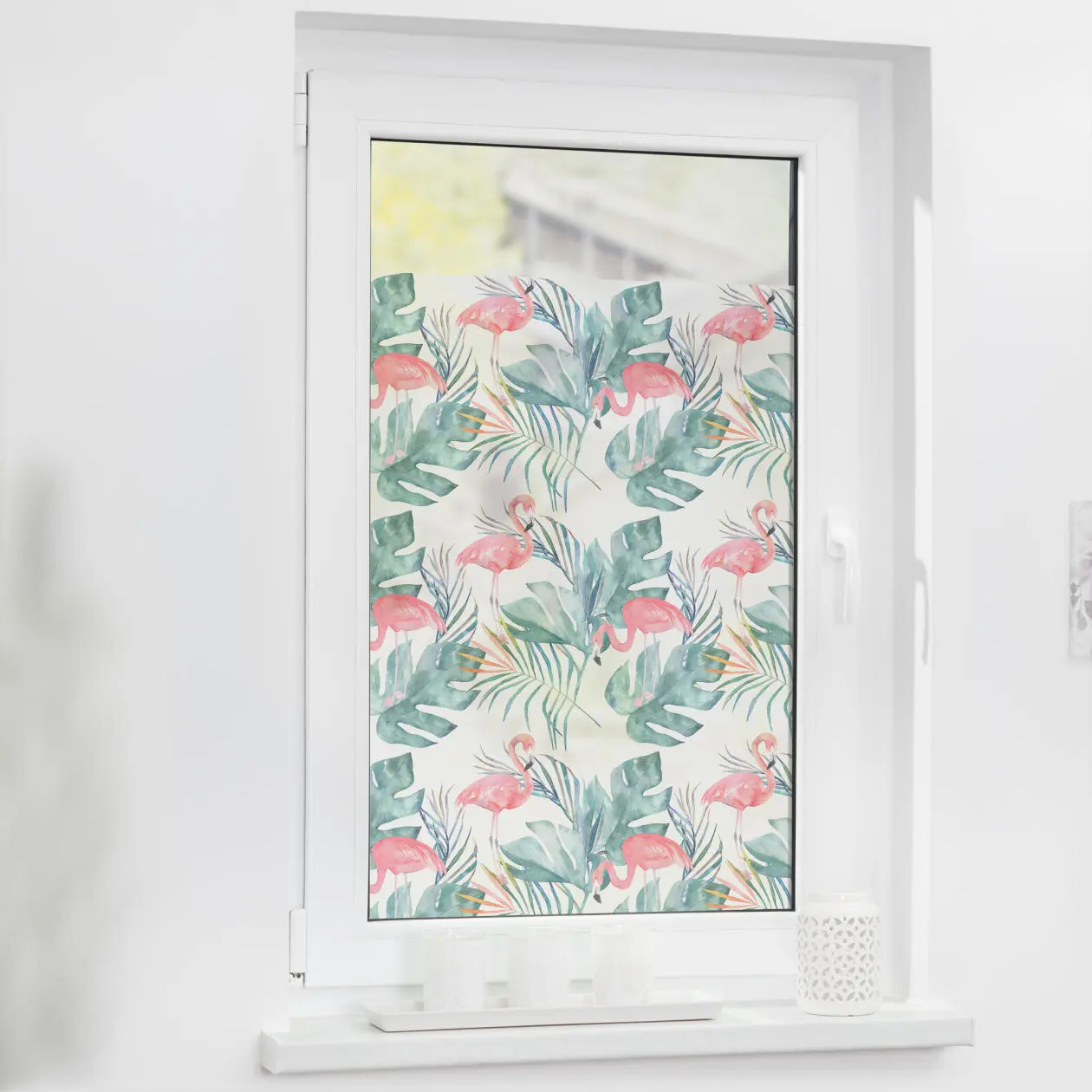 Fensterfolie mit Motiv Flamingo