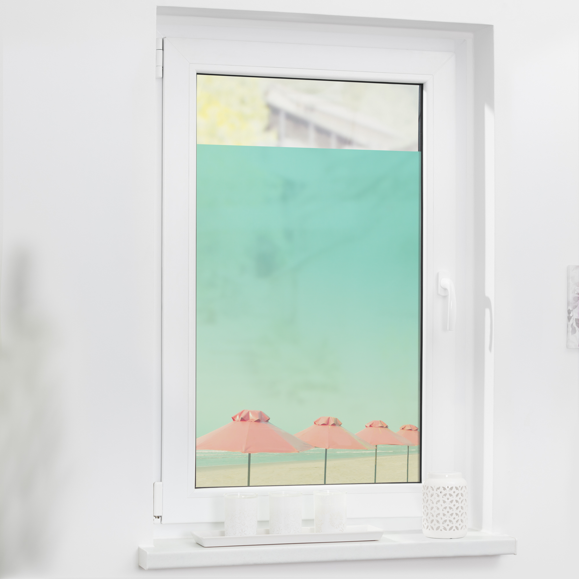 Fensterfolie mit Motiv Sonnenschirme
