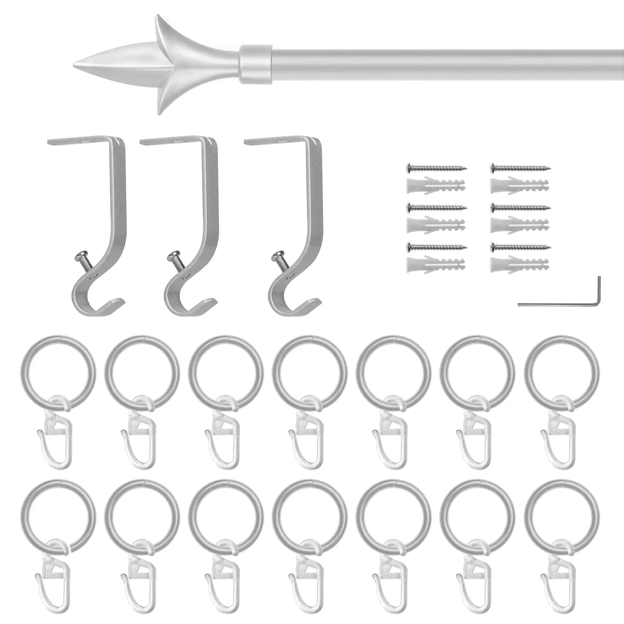 Gardinenstange Lilie, 16 mm, ausziehbar
