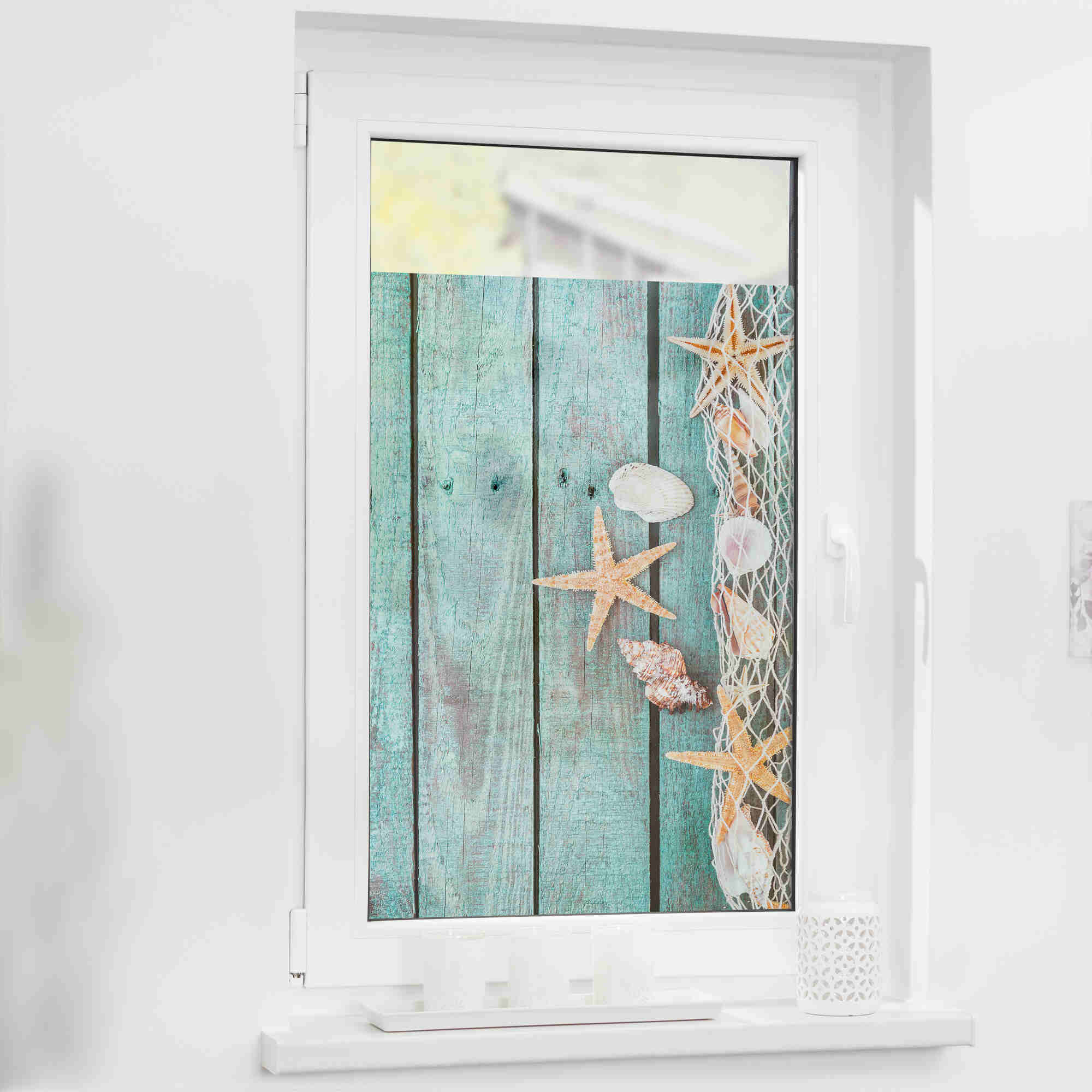 Fensterfolie mit Motiv Bretter Beach Fensterfolie mit Motiv Bretter Beach