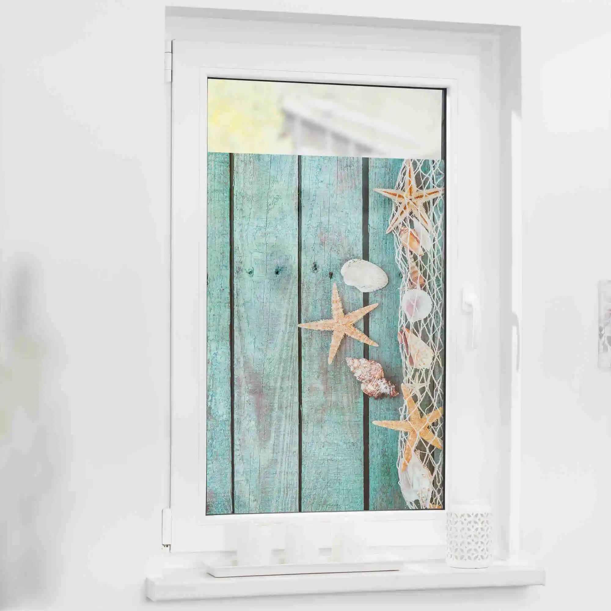 Fensterfolie mit Motiv Bretter Beach